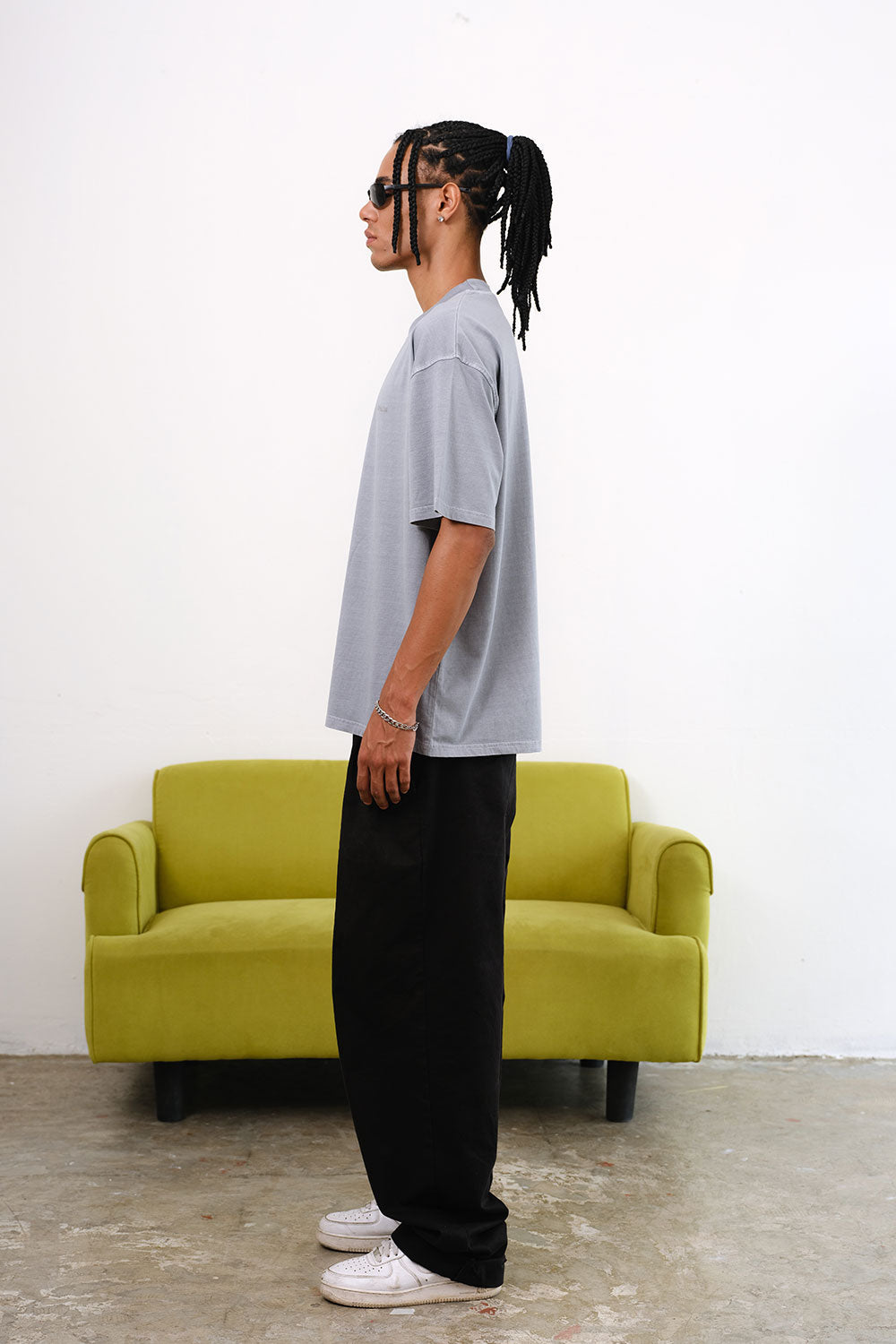 Dusty Blue Signature Heavyweight Faded T-shirt - BonkersCorner
