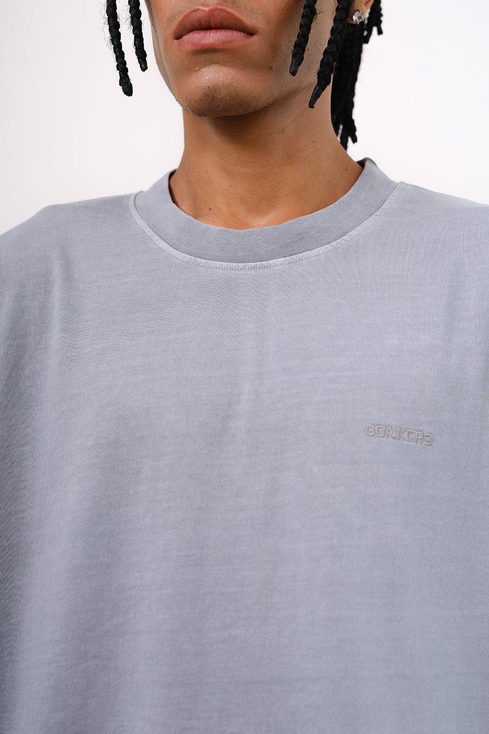 Dusty Blue Signature Heavyweight Faded T-shirt - BonkersCorner
