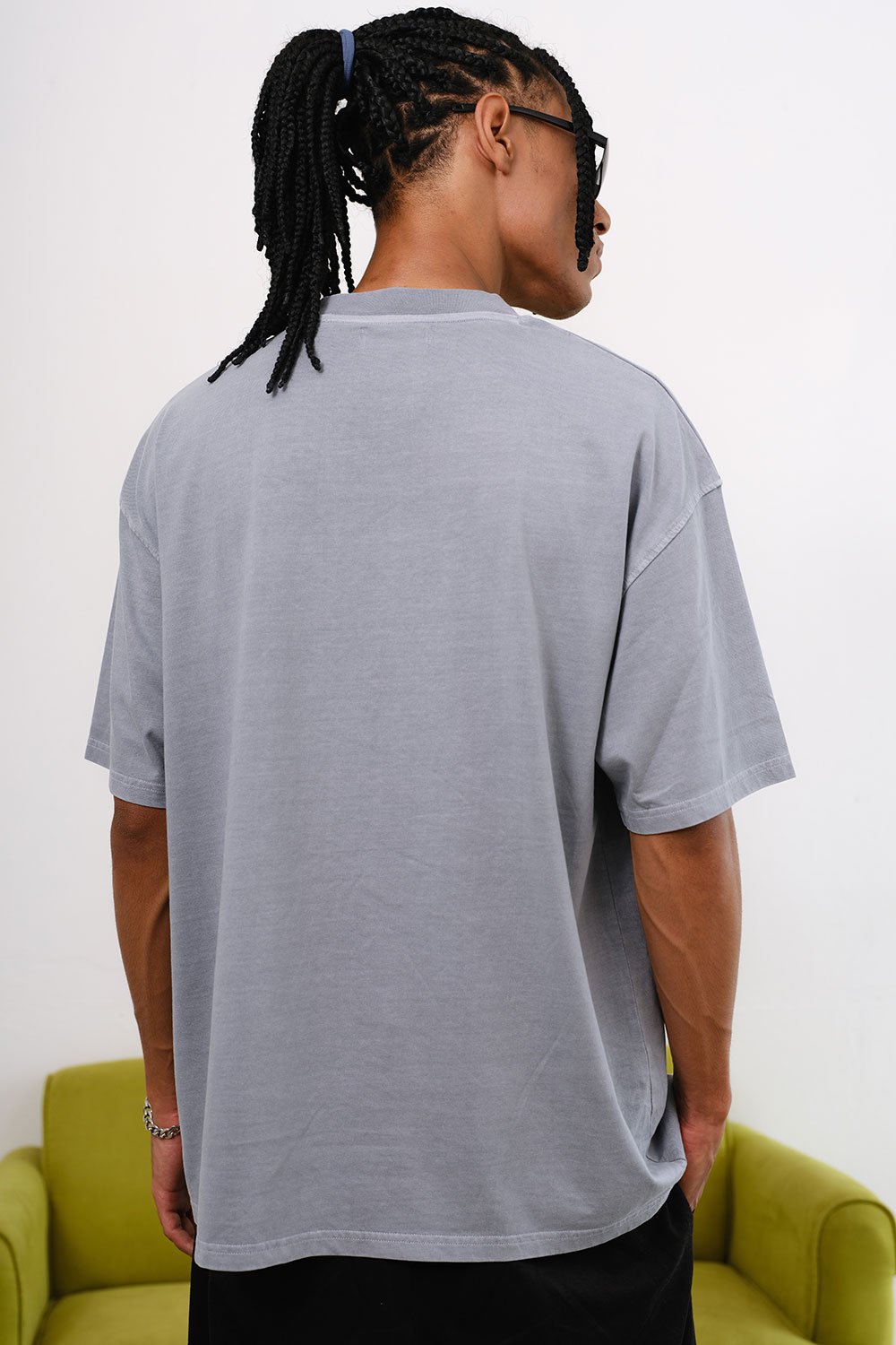 Dusty Blue Signature Heavyweight Faded T-shirt - BonkersCorner