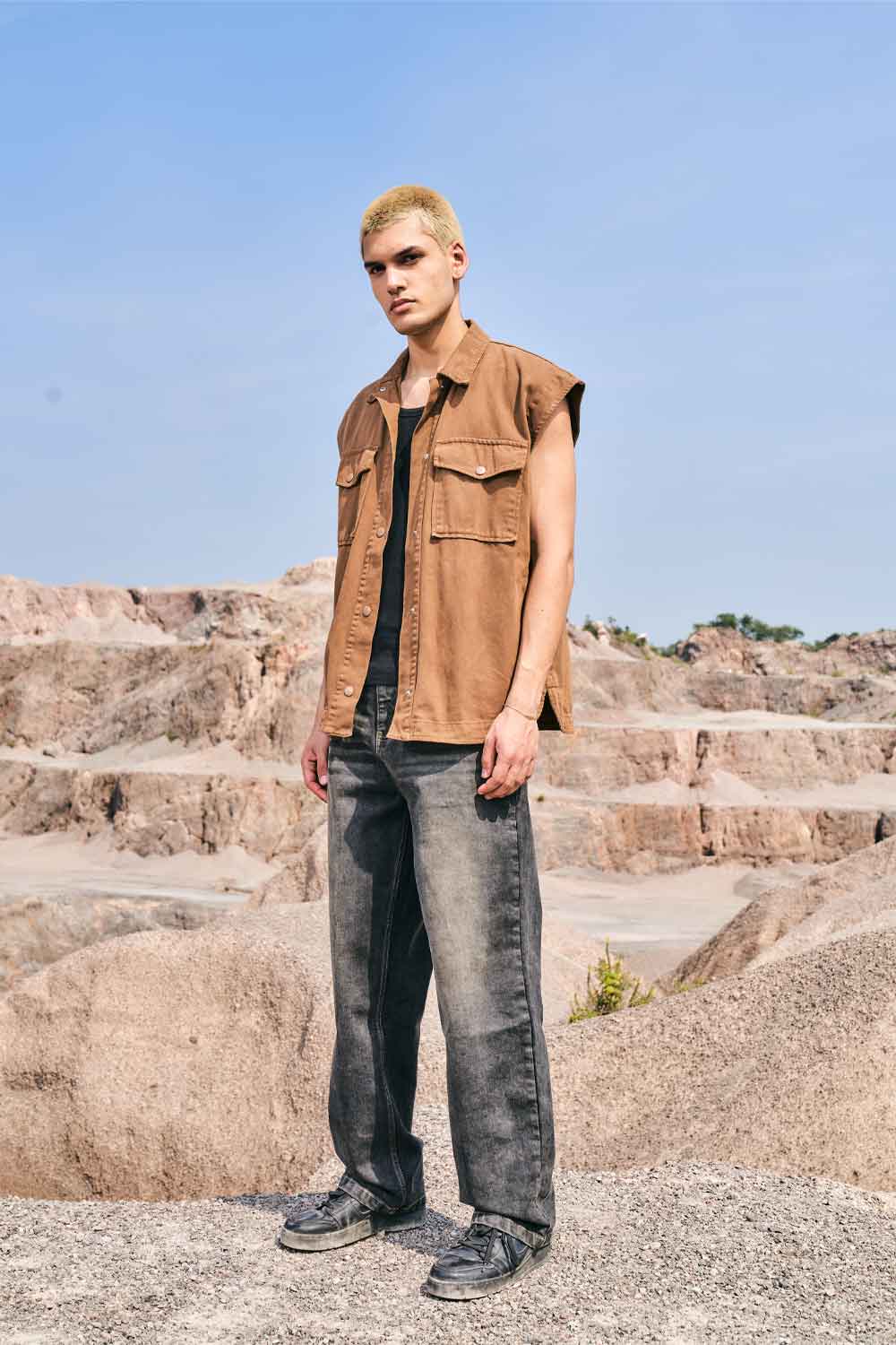 Faded Grey Baggy Fit Jeans - BonkersCorner