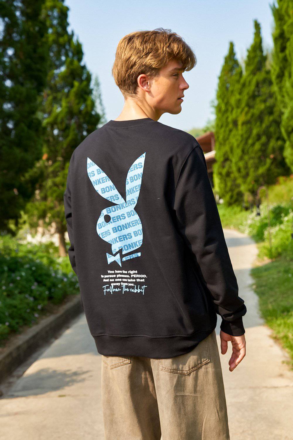 Follow The Rabbit Oversized Sweatshirt - BonkersCorner