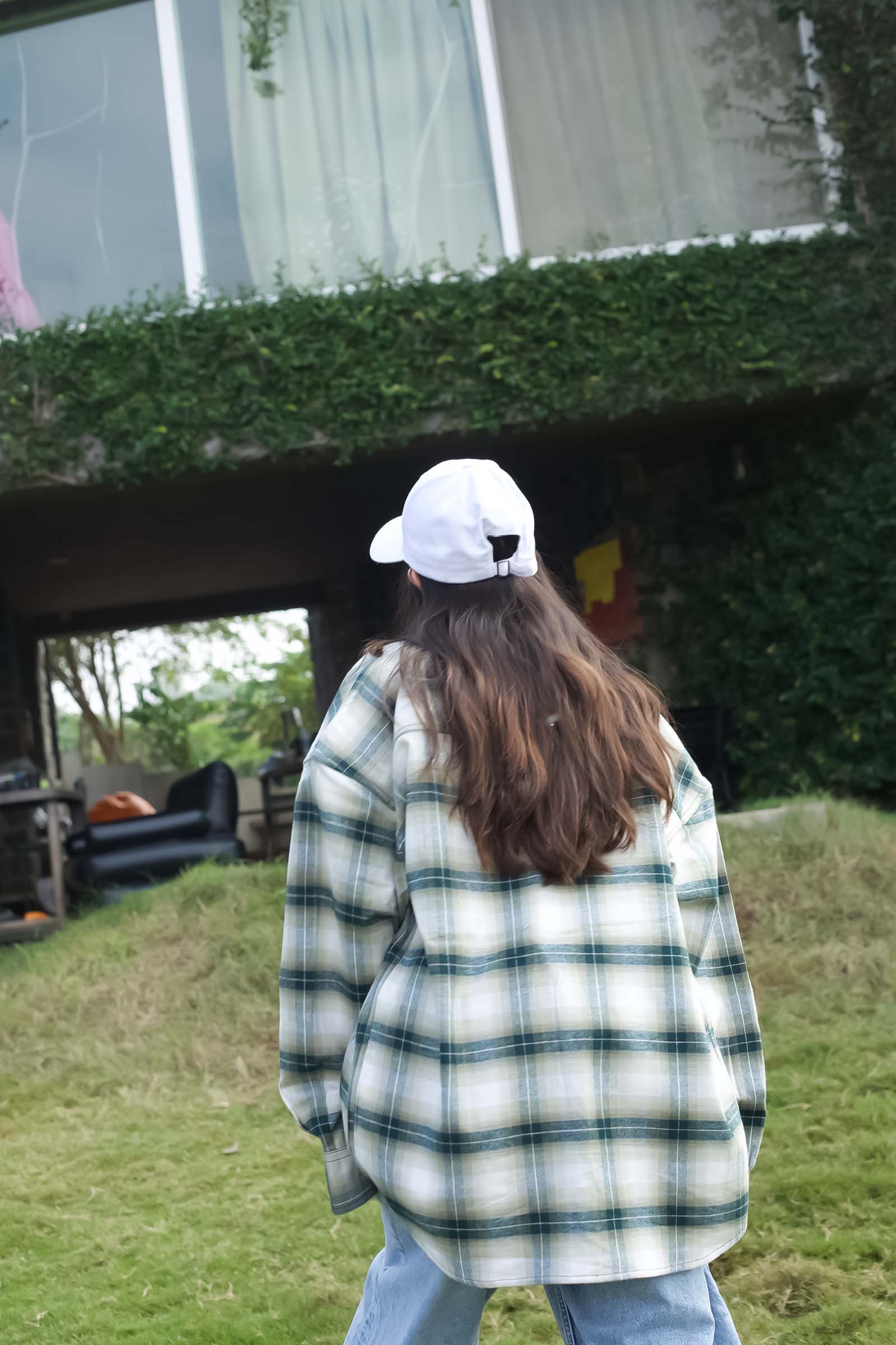 Green Plaid Flannel Oversized Shirt - BonkersCorner