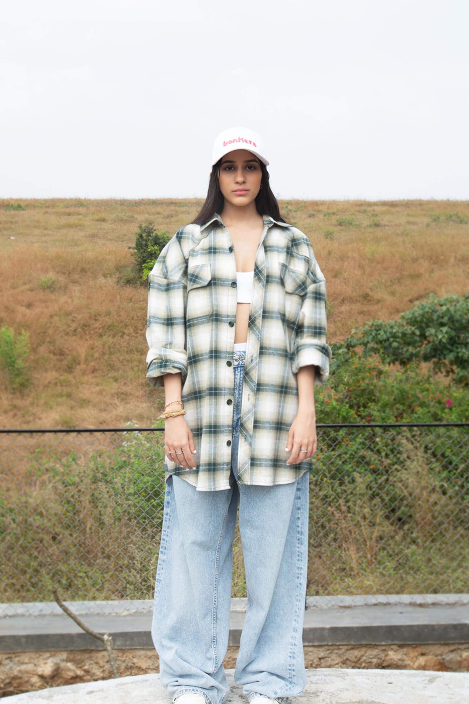 Green Plaid Flannel Oversized Shirt - BonkersCorner