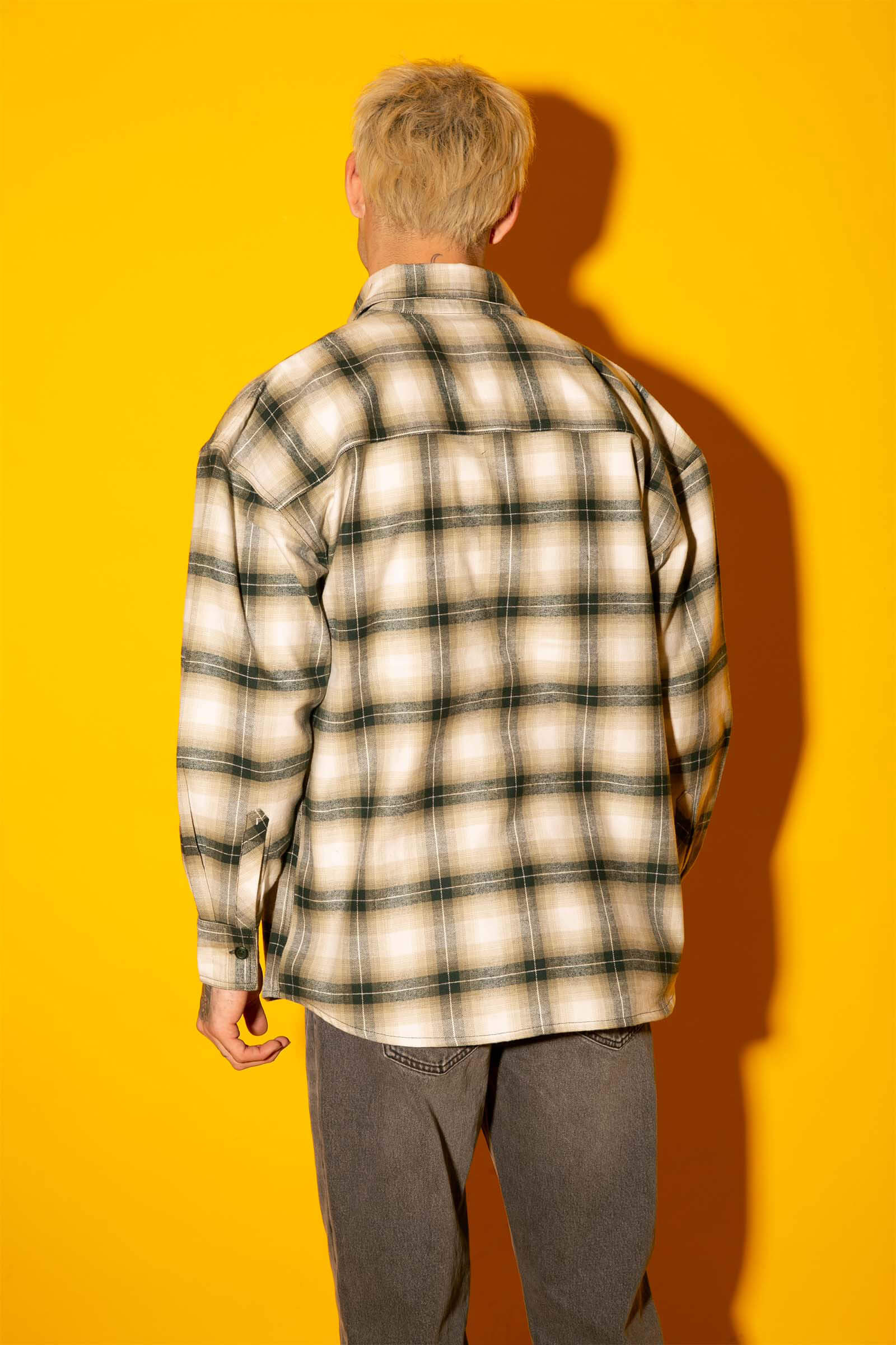 Green Plaid Flannel Oversized Shirt - BonkersCorner