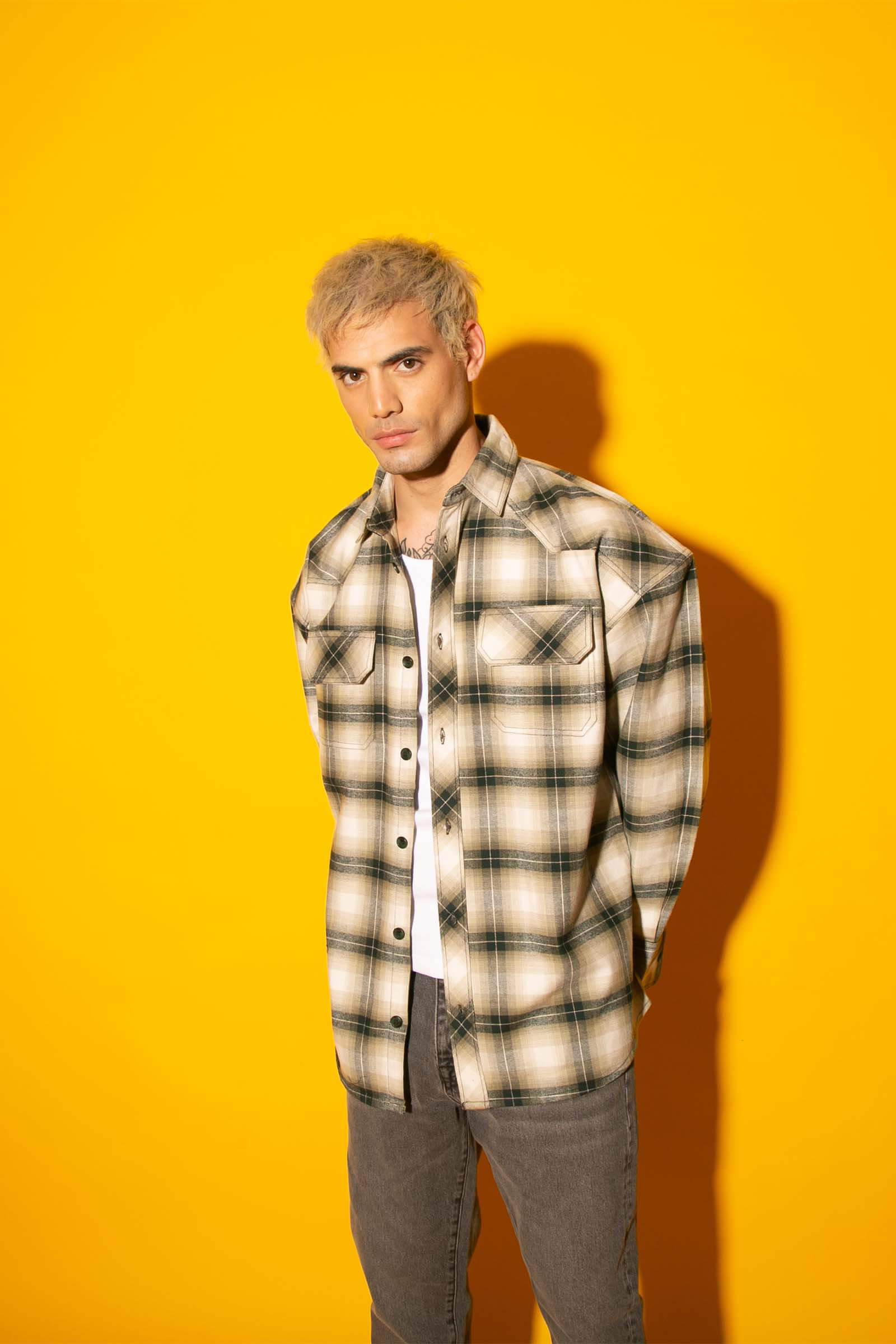 Green Plaid Flannel Oversized Shirt - BonkersCorner