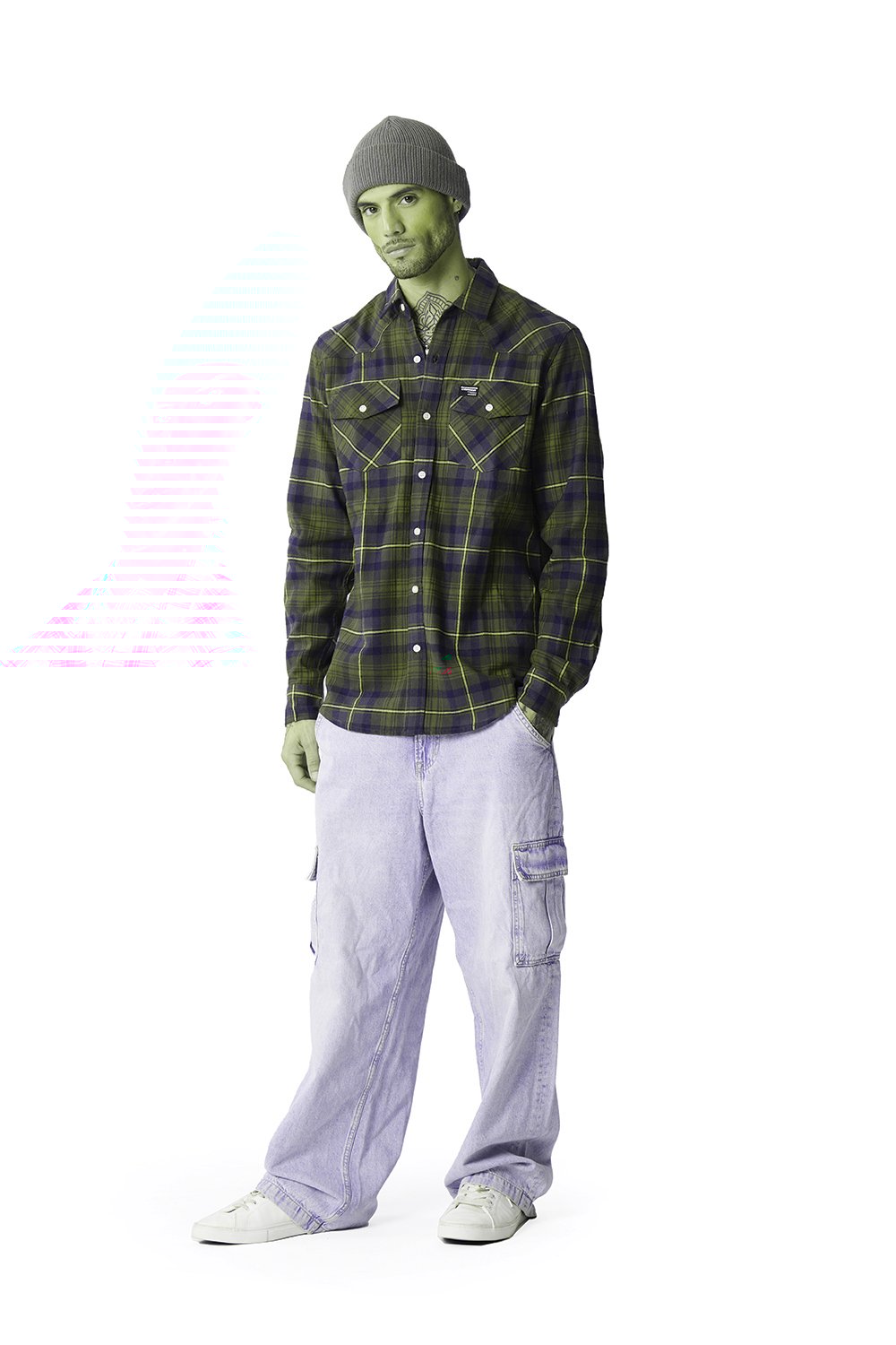 Green-Red Plaid Regular Fit Shirt - BonkersCorner