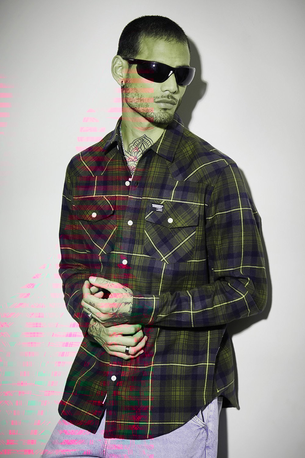 Green-Red Plaid Regular Fit Shirt - BonkersCorner