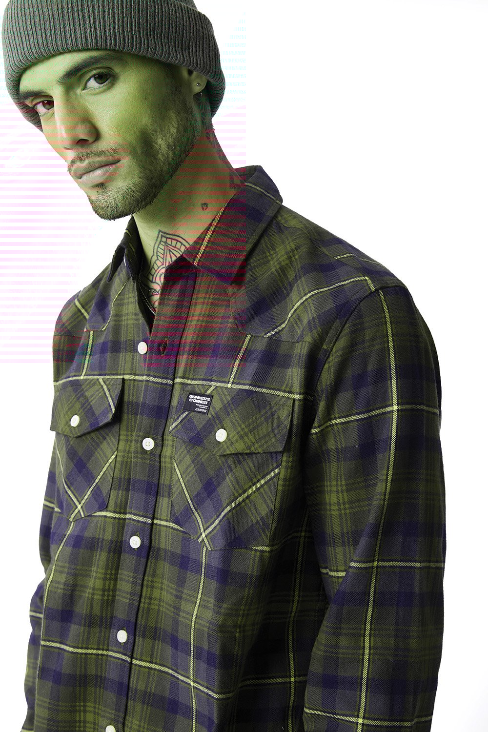 Green-Red Plaid Regular Fit Shirt - BonkersCorner