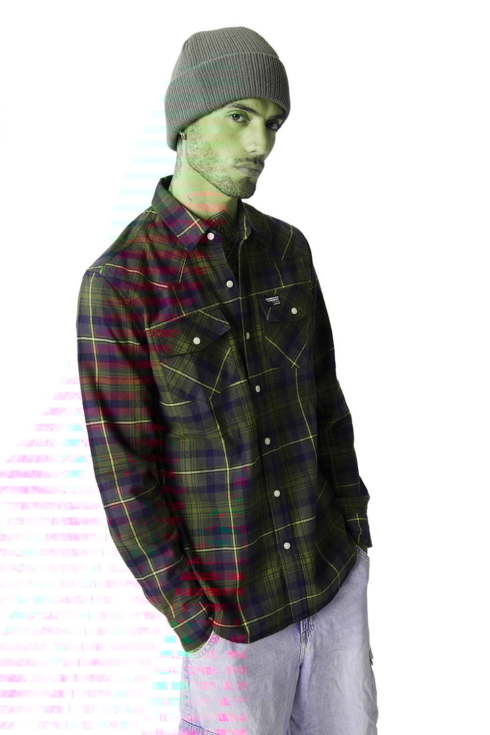 Green-Red Plaid Regular Fit Shirt - BonkersCorner