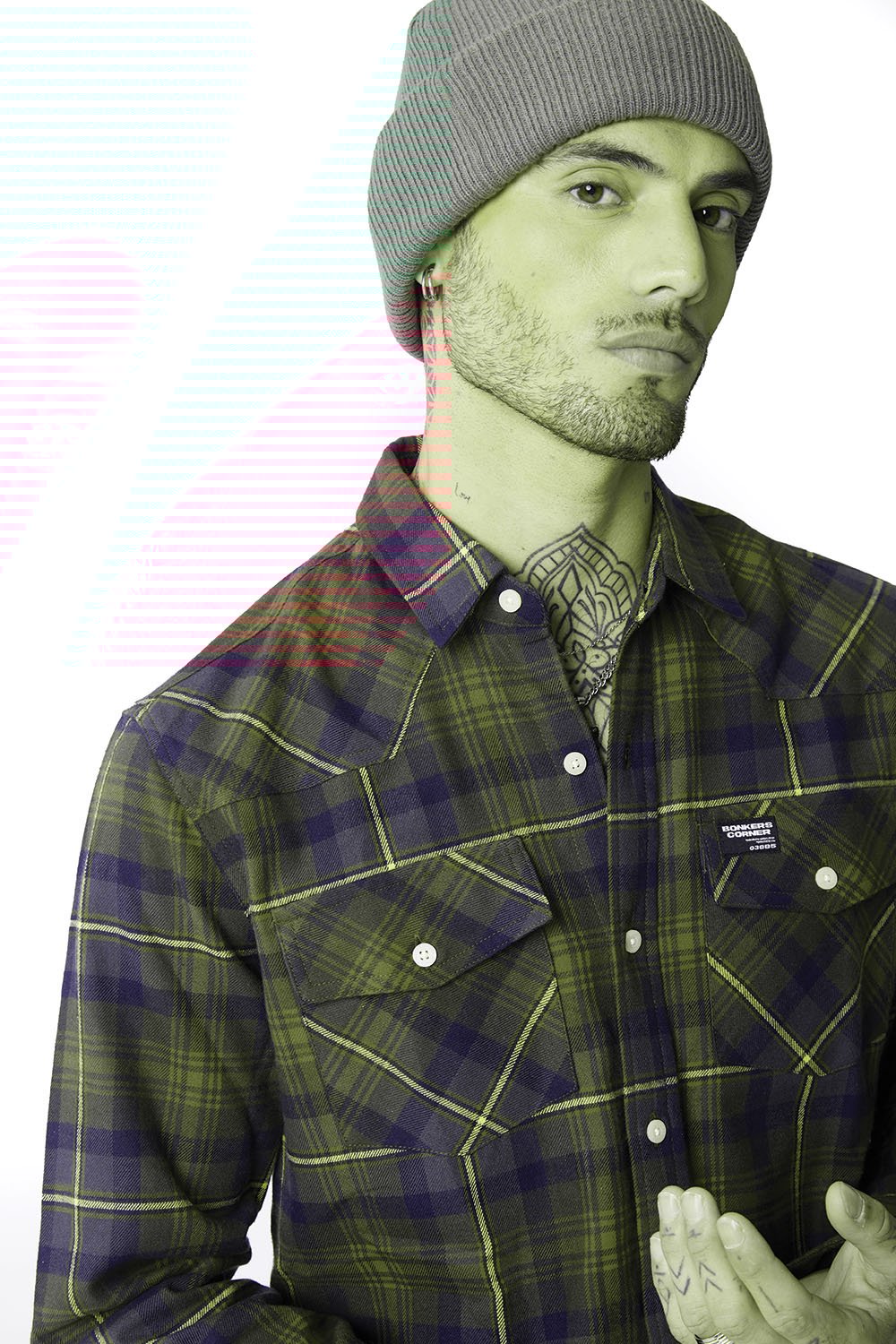 Green-Red Plaid Regular Fit Shirt - BonkersCorner