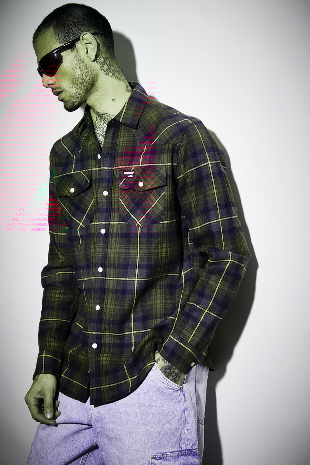 Green-Red Plaid Regular Fit Shirt - BonkersCorner