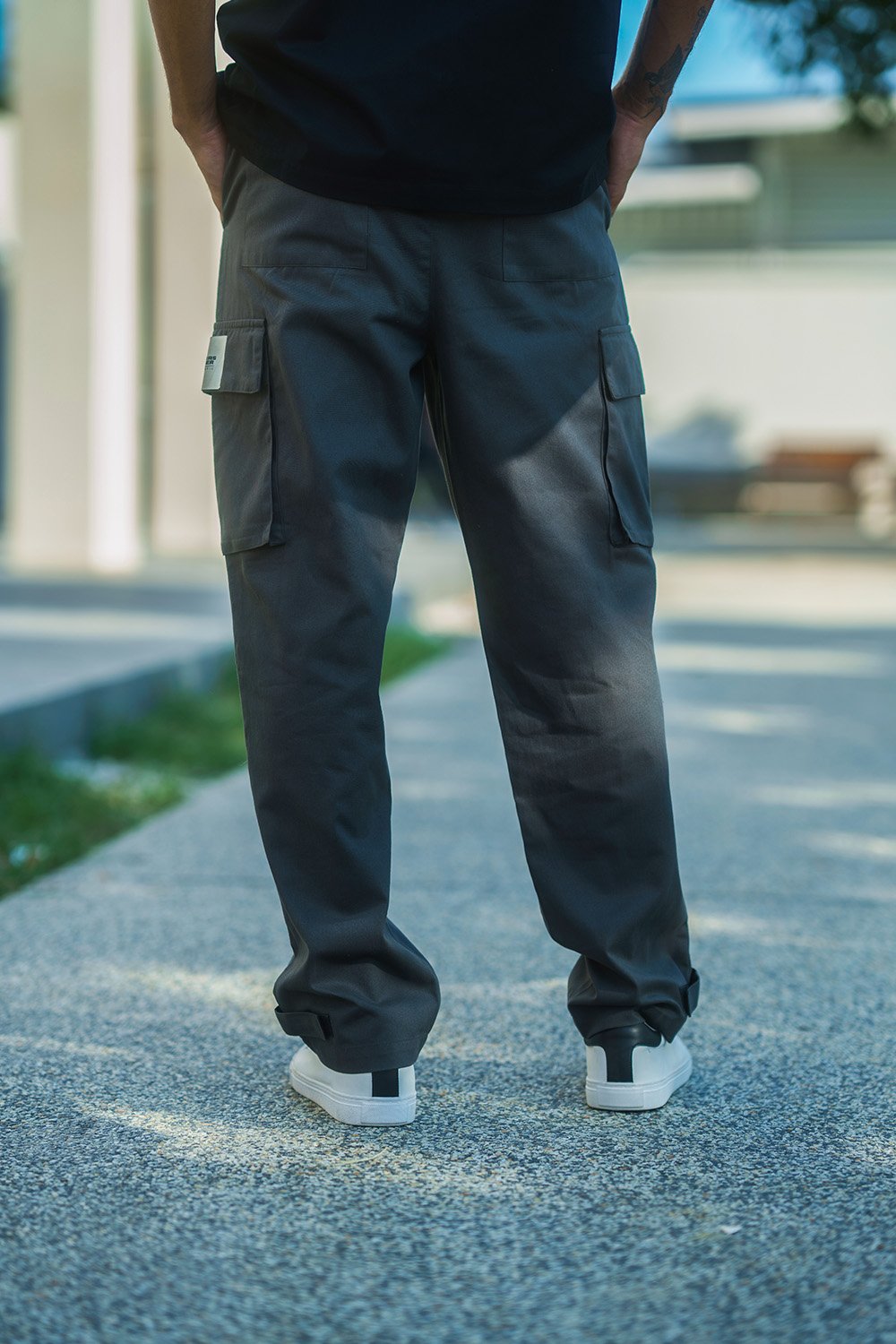 Grey Cargo With Utility Pockets - BonkersCorner