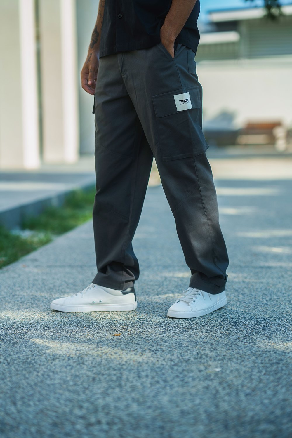 Grey Cargo With Utility Pockets - BonkersCorner