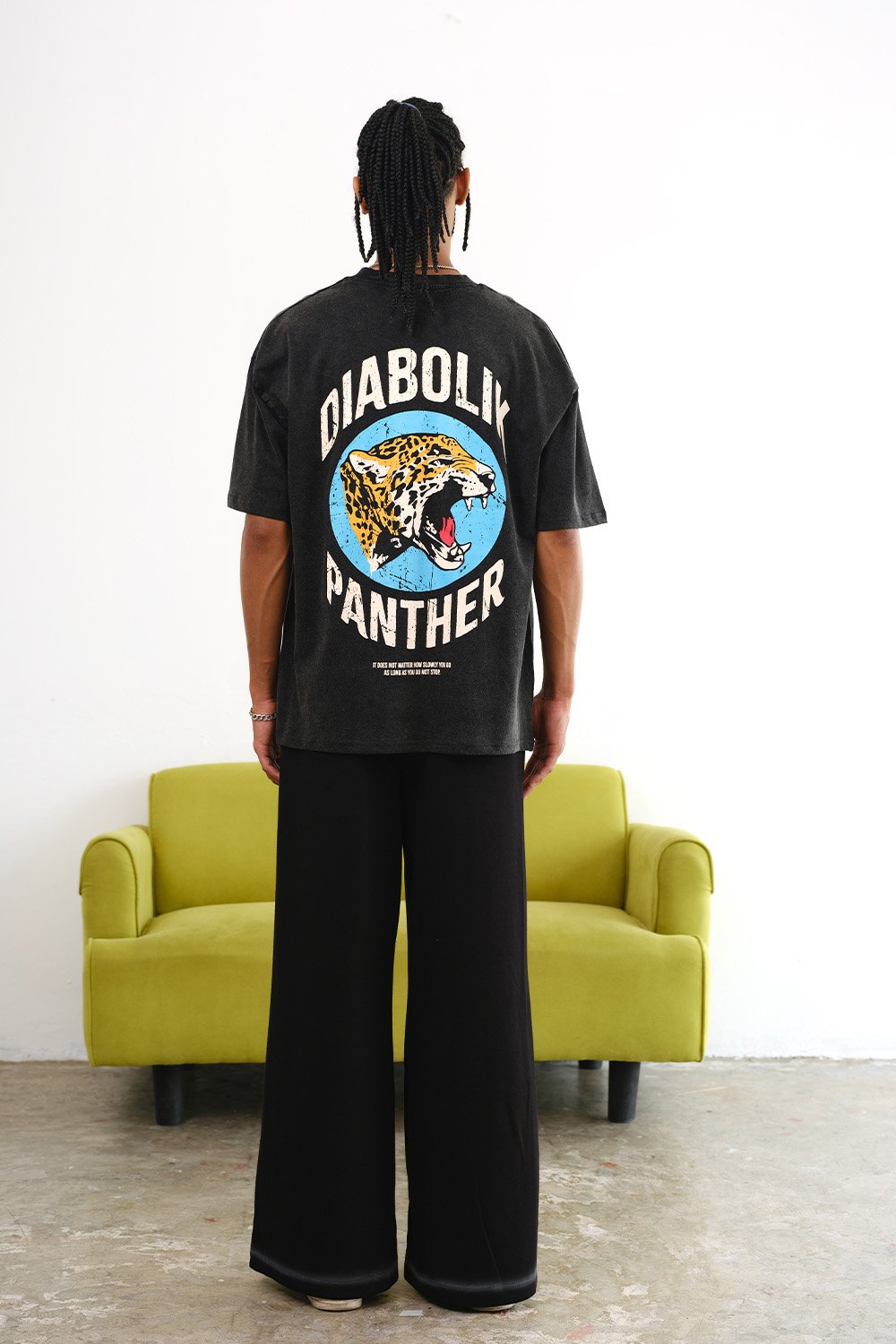 Grey Diabolik Panther Oversized T-shirt - BonkersCorner