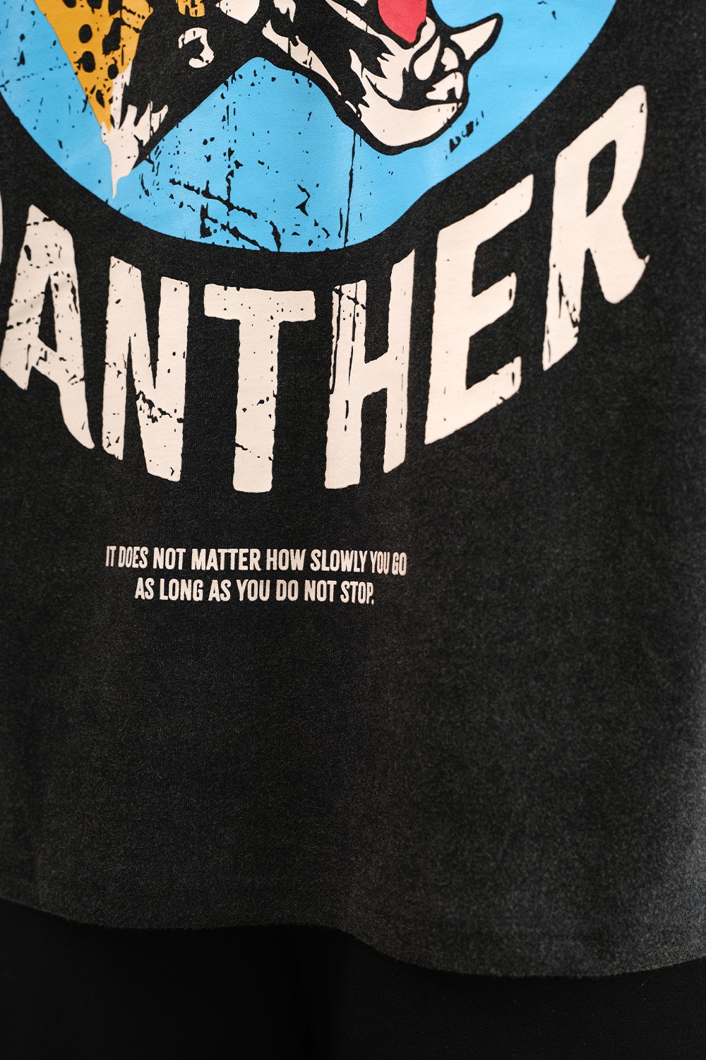 Grey Diabolik Panther Oversized T-shirt - BonkersCorner