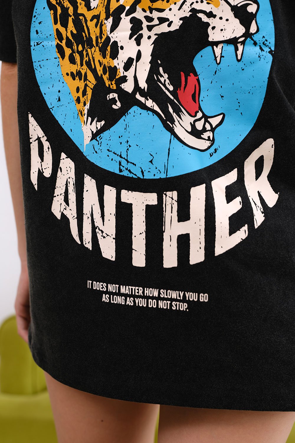Grey Diabolik Panther Oversized T-shirt - BonkersCorner