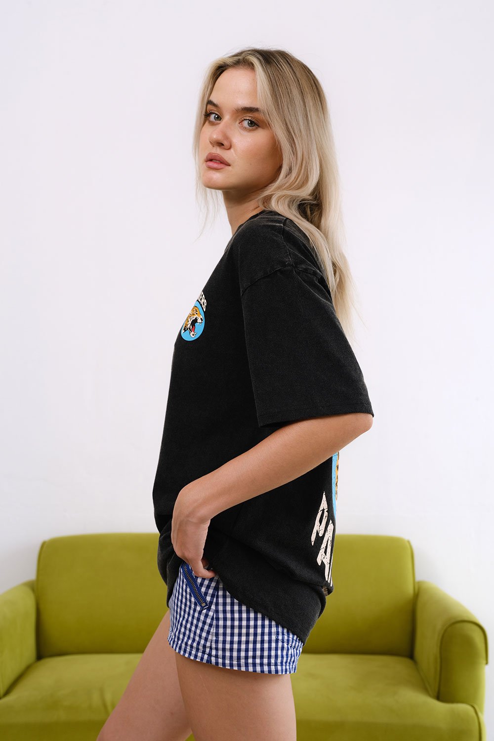 Grey Diabolik Panther Oversized T-shirt - BonkersCorner