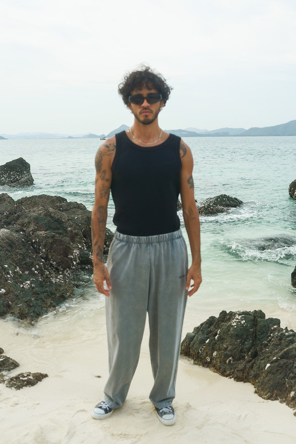 Grey Faded Loose Fit Pants - BonkersCorner
