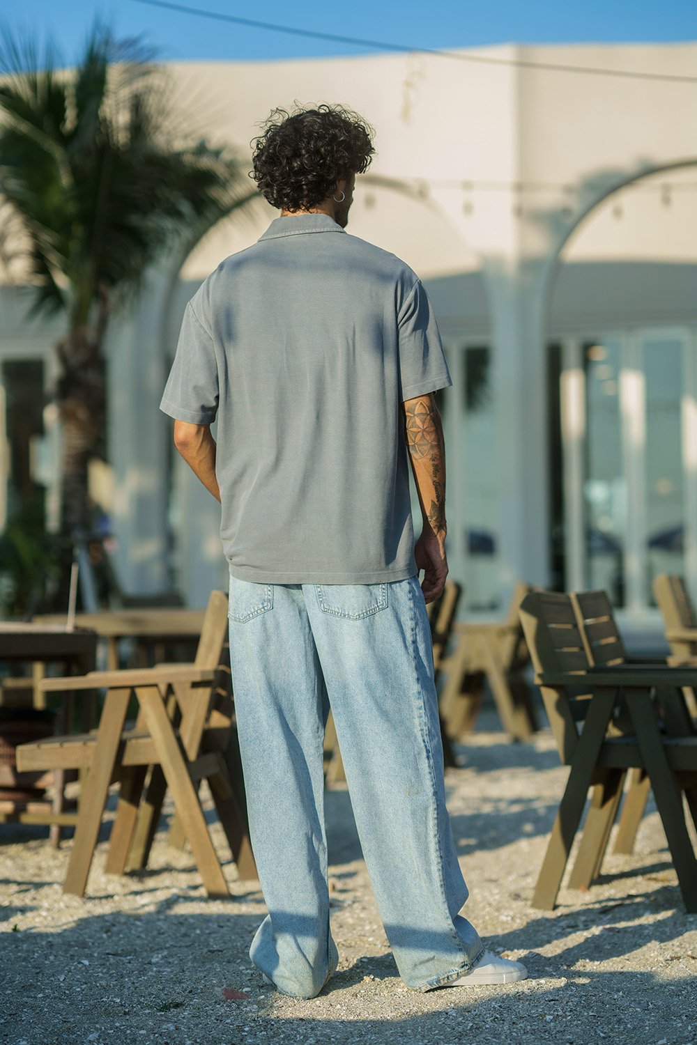 Grey Heavyweight Faded Polo - BonkersCorner