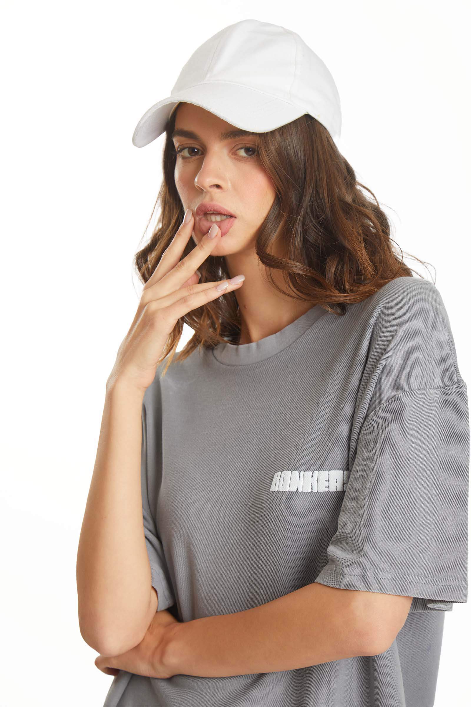 Grey Heavyweight Pique Oversized T-shirt - BonkersCorner