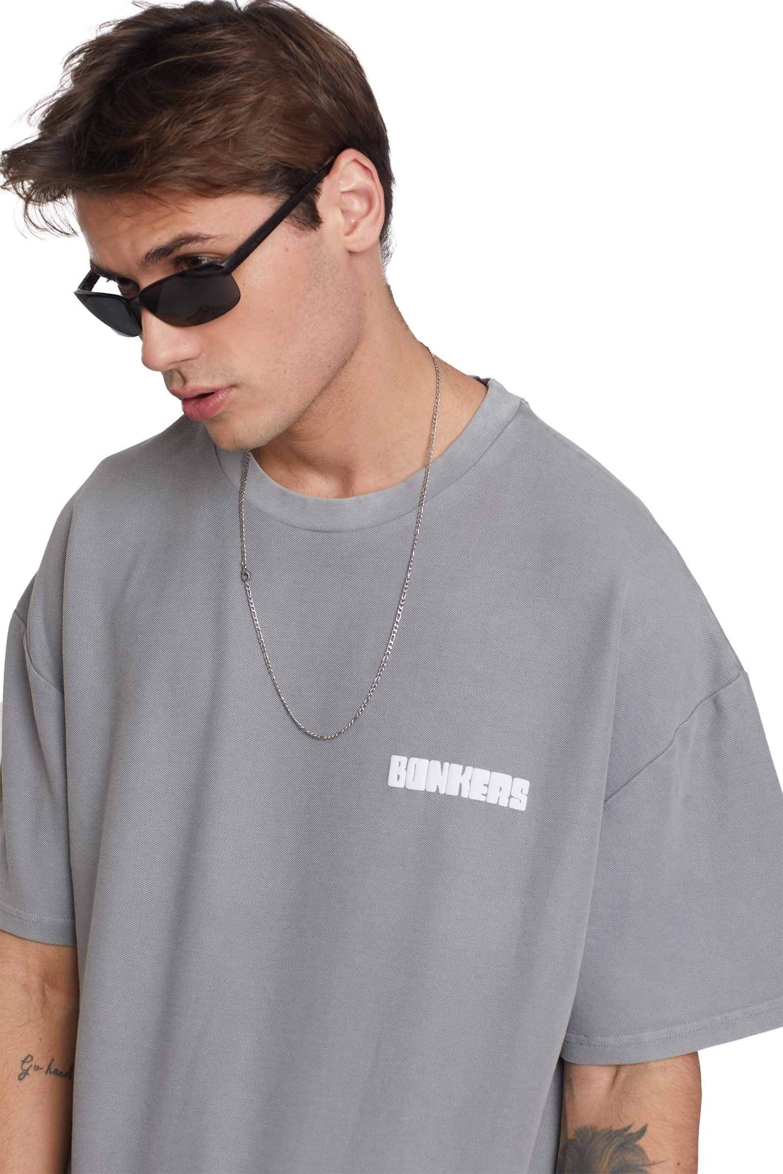 Grey Heavyweight Pique Oversized T-shirt - BonkersCorner