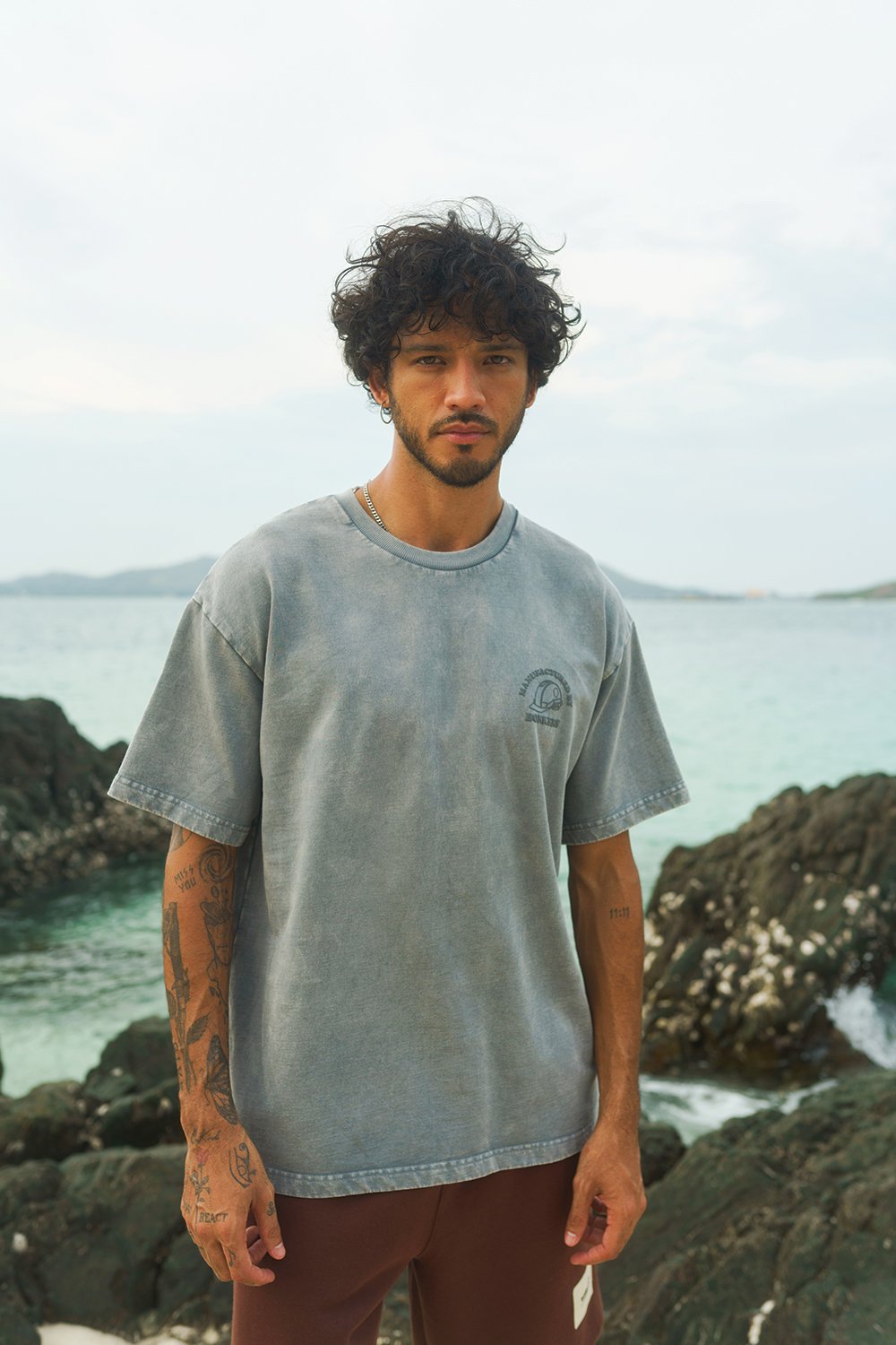 Grey Premium Heavyweight Faded Oversized T-shirt - BonkersCorner