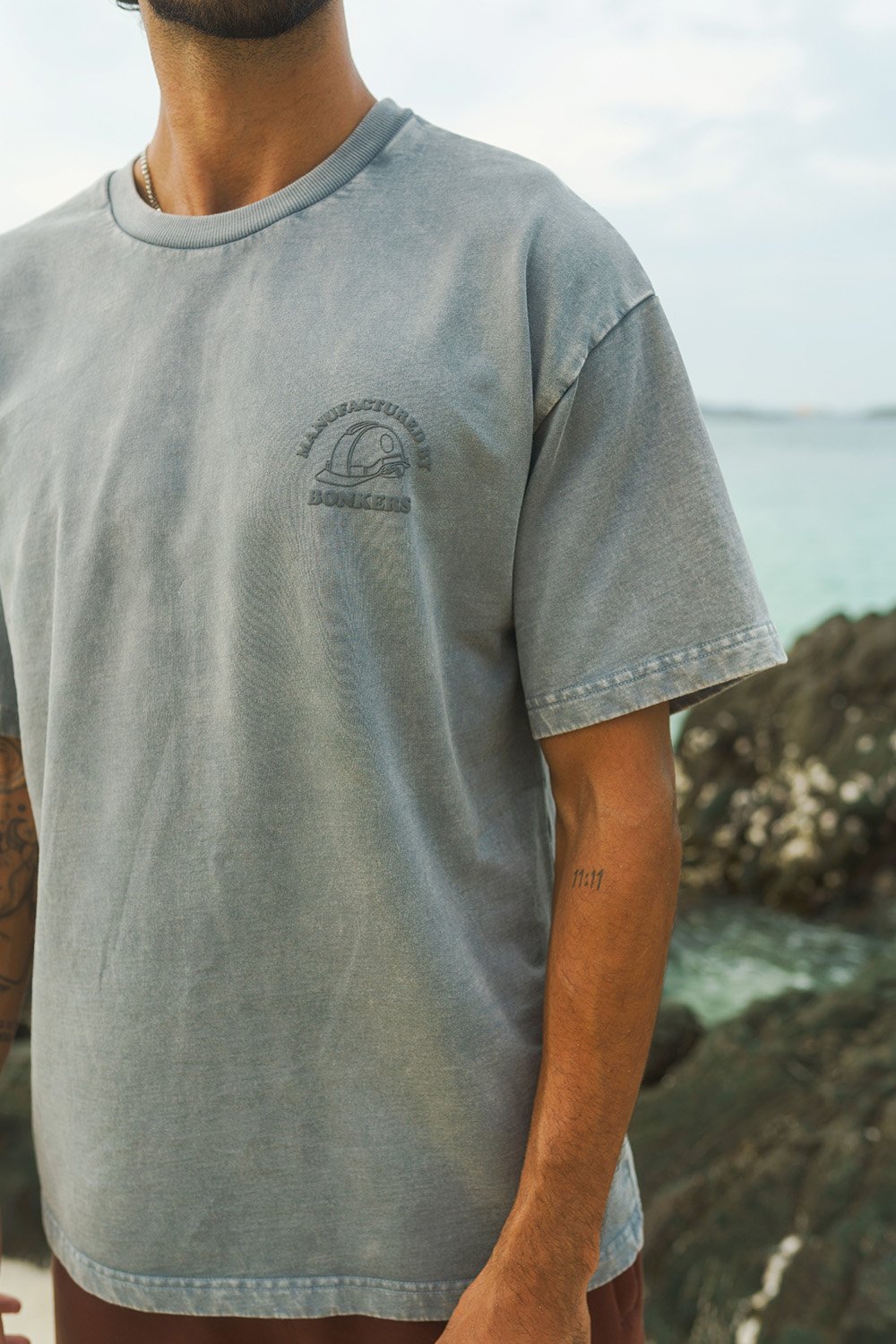 Grey Premium Heavyweight Faded Oversized T-shirt - BonkersCorner
