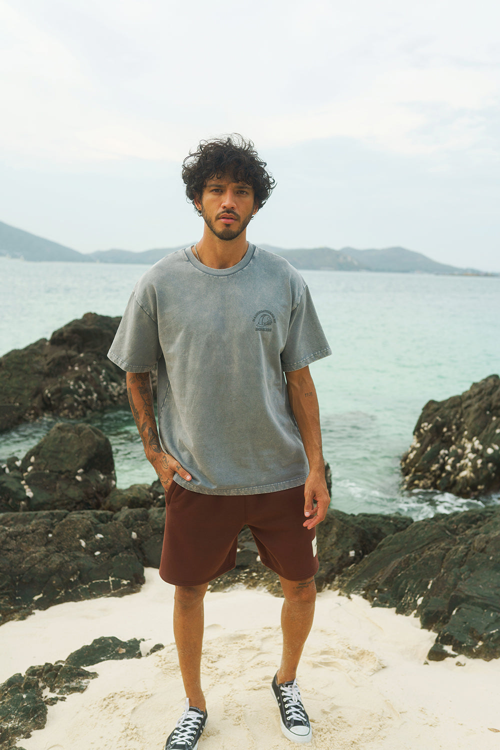 Grey Premium Heavyweight Faded Oversized T-shirt - BonkersCorner