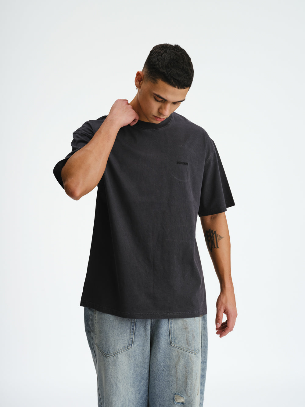 Grey Signature Heavyweight Faded T-shirt - BonkersCorner