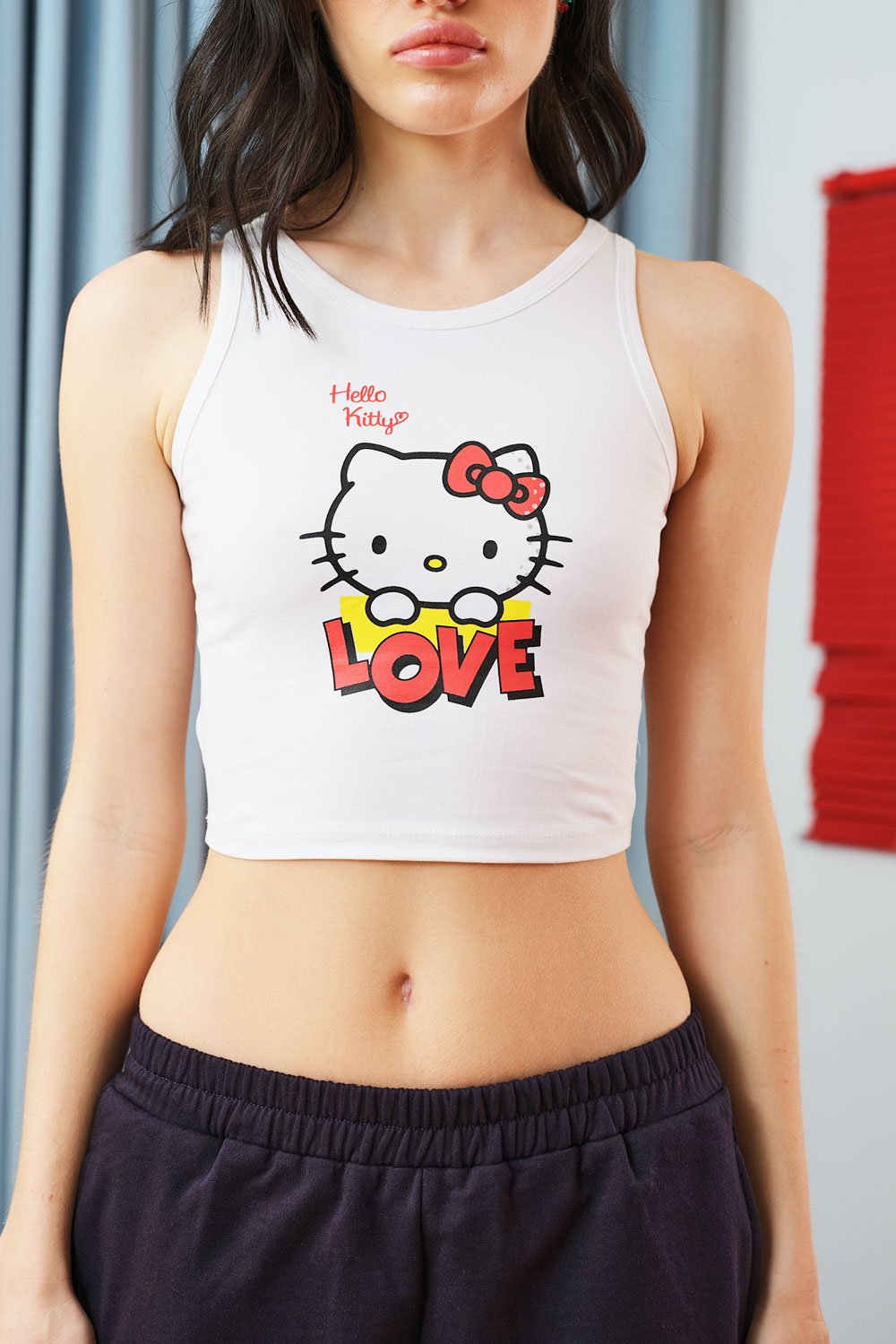 Hello Kitty Love Crop Top - BonkersCorner