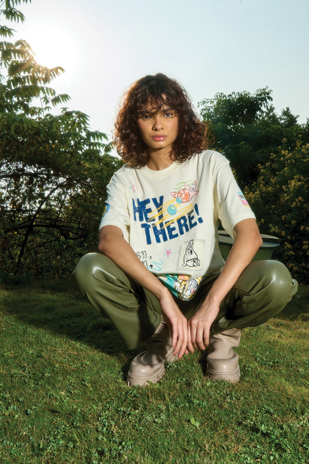 Hey There SpongeBob Oversized T-shirt - BonkersCorner