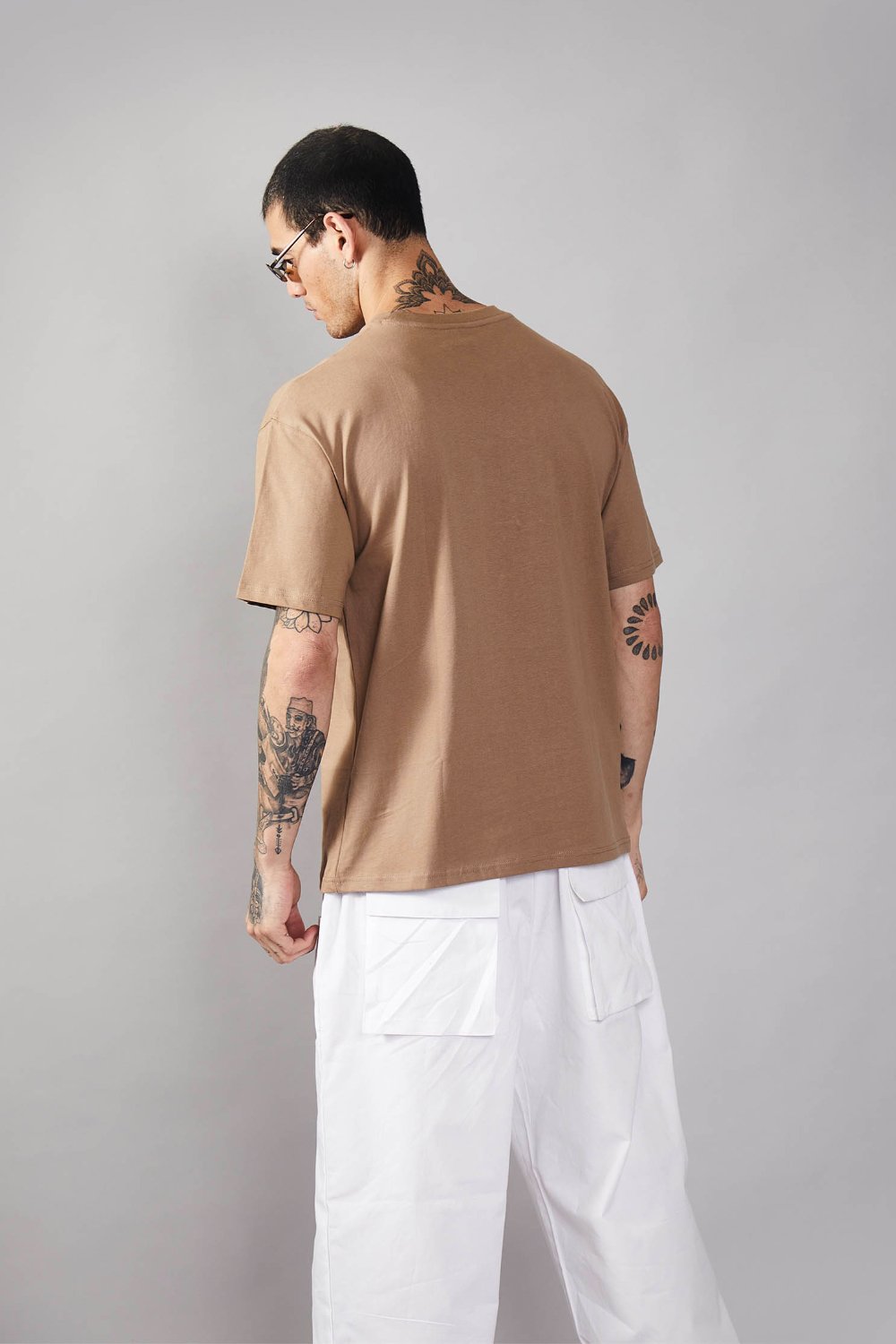 Khaki Heavyweight Oversized T-shirt - BonkersCorner