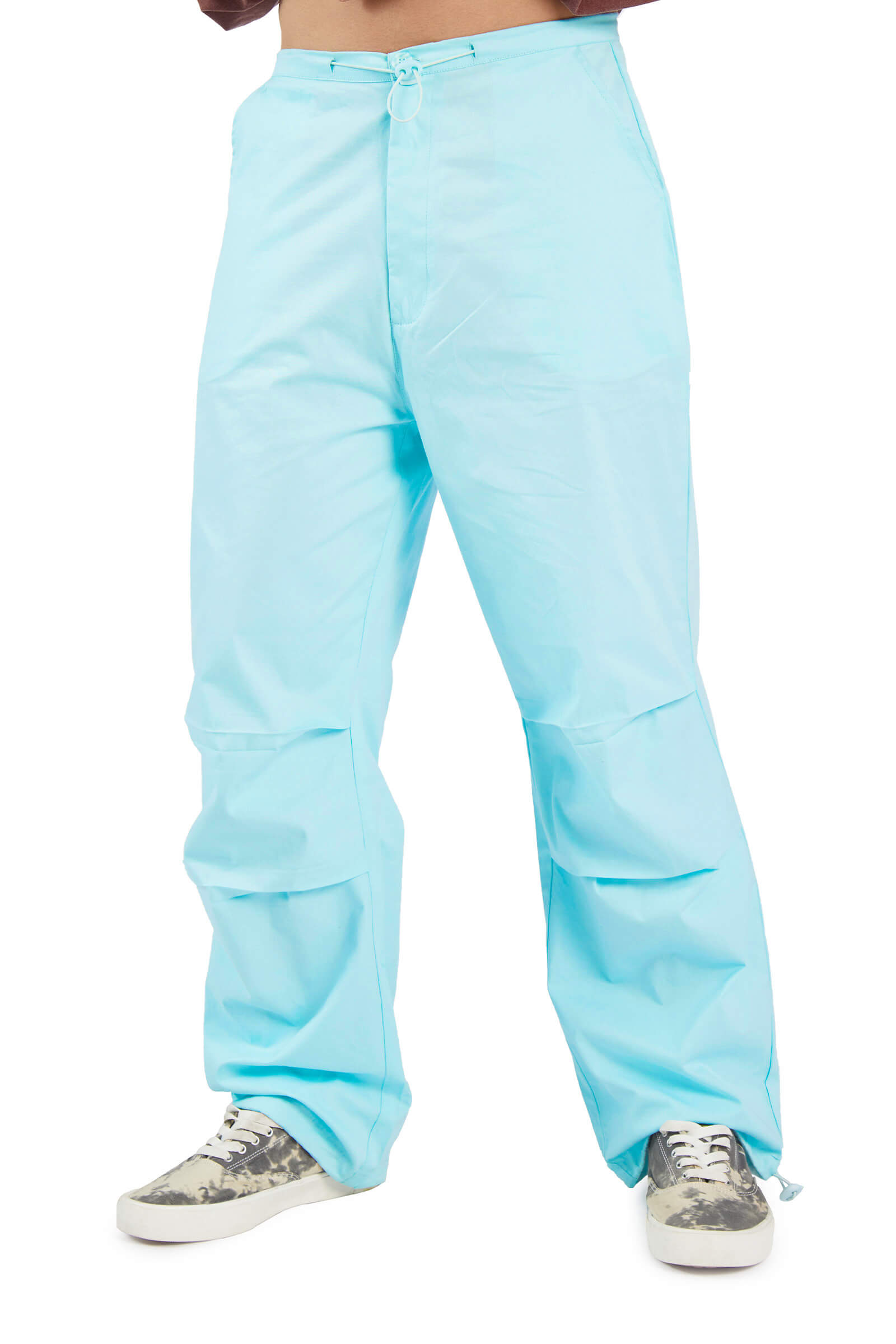 Light Blue Parachute Pants - BonkersCorner