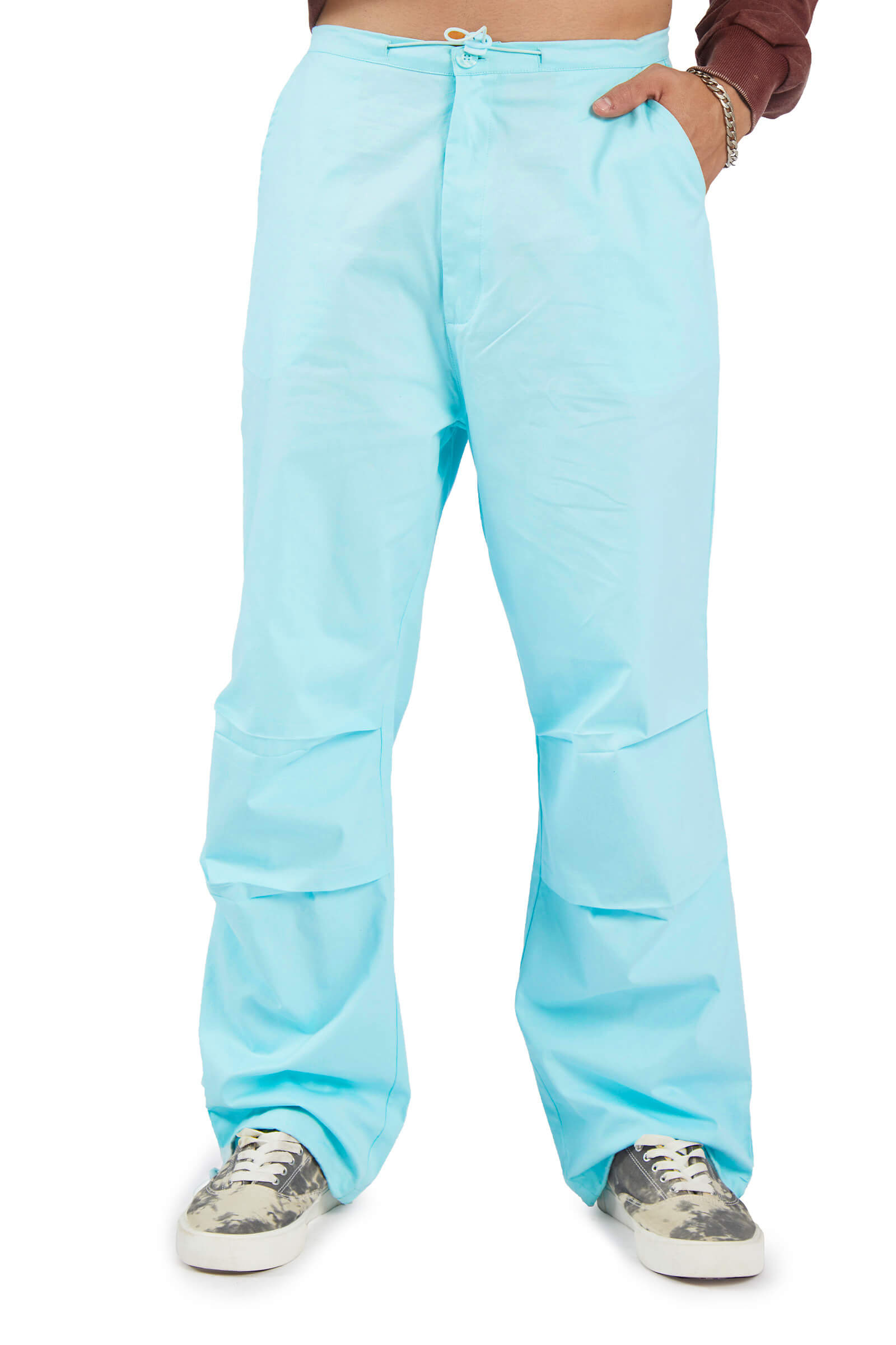 Light Blue Parachute Pants - BonkersCorner