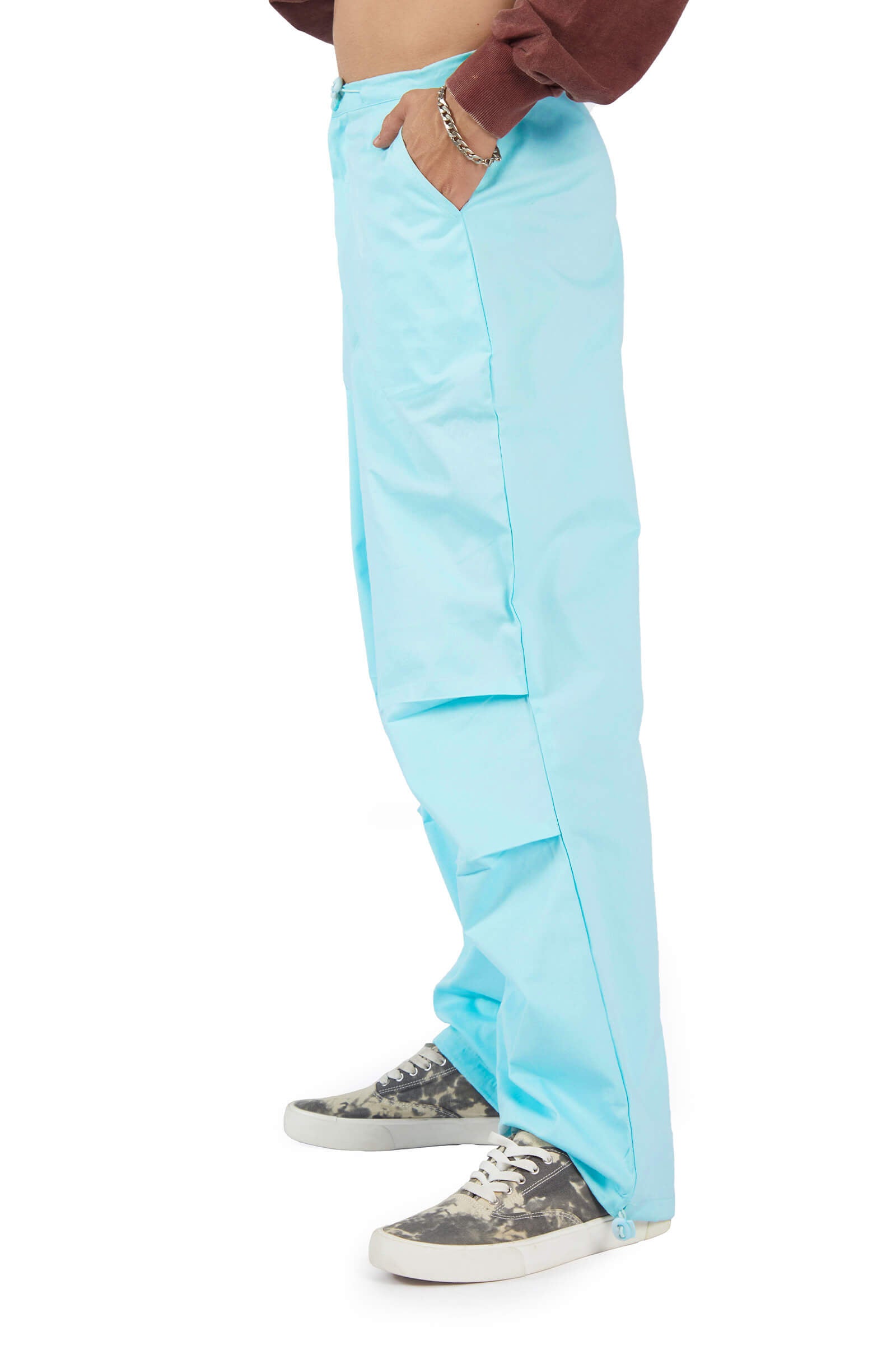Light Blue Parachute Pants - BonkersCorner