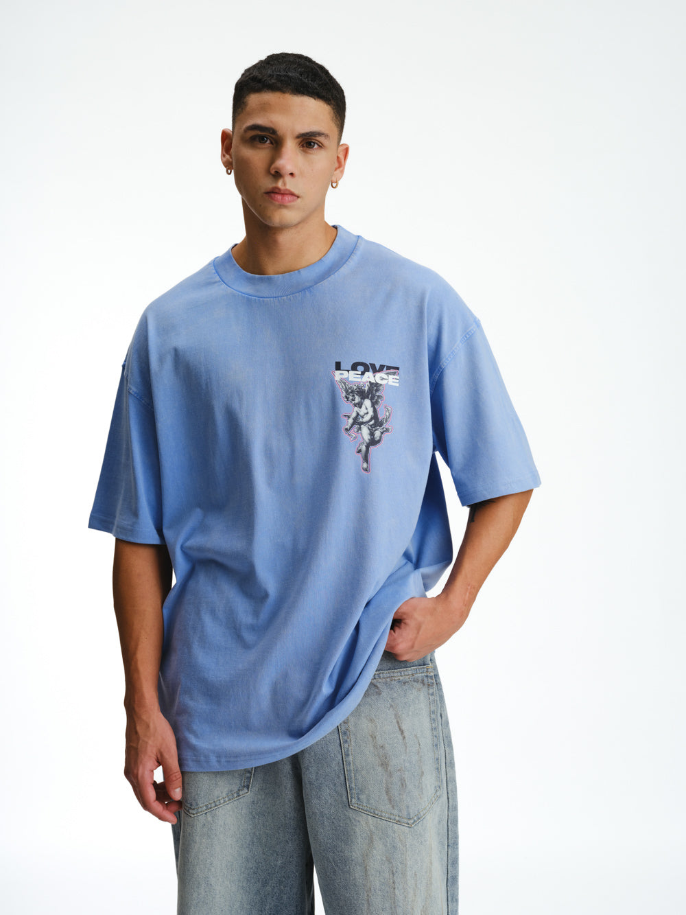 Love And Peace Premium Oversized T-shirt - BonkersCorner