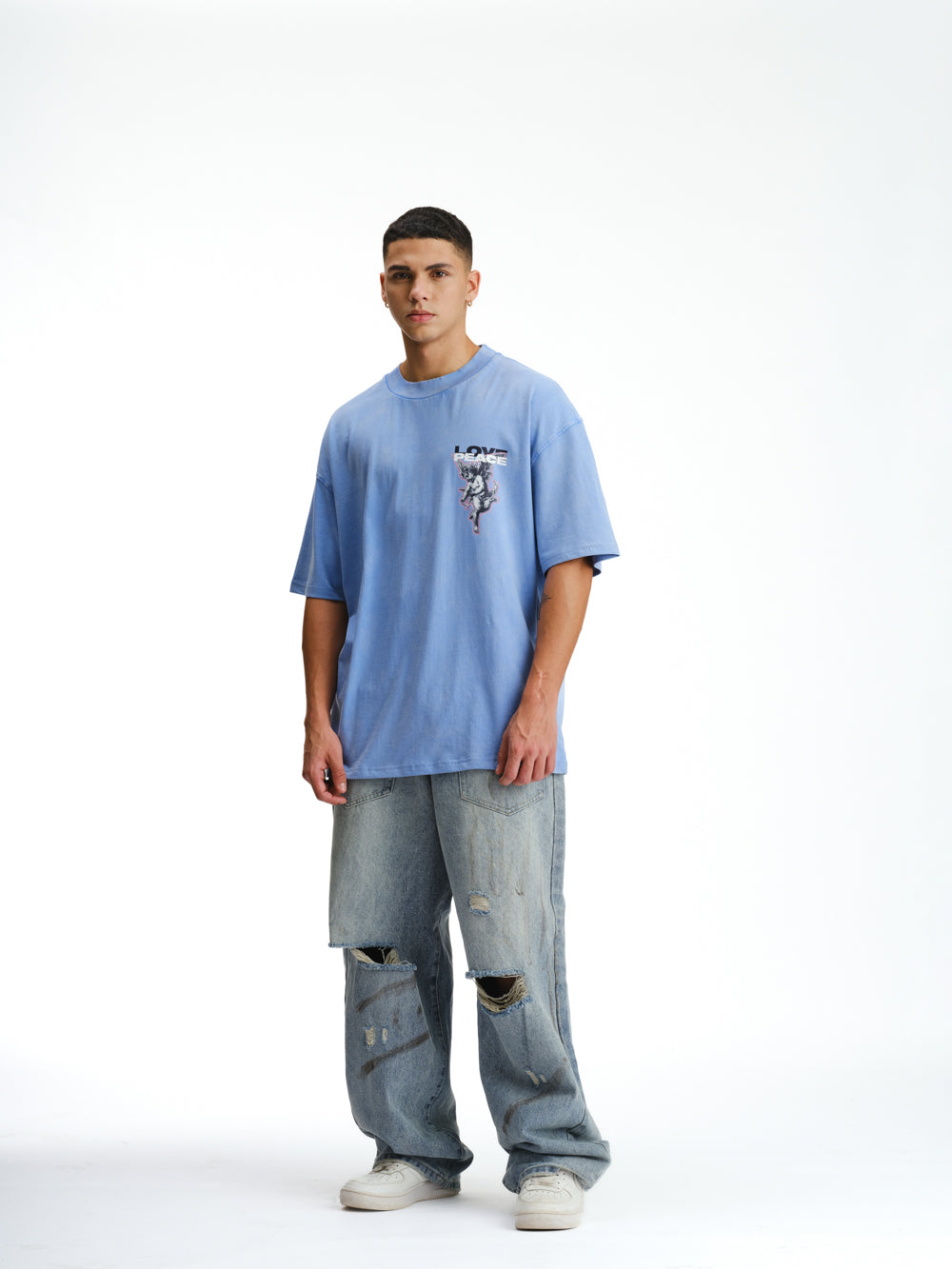 Love And Peace Premium Oversized T-shirt - BonkersCorner