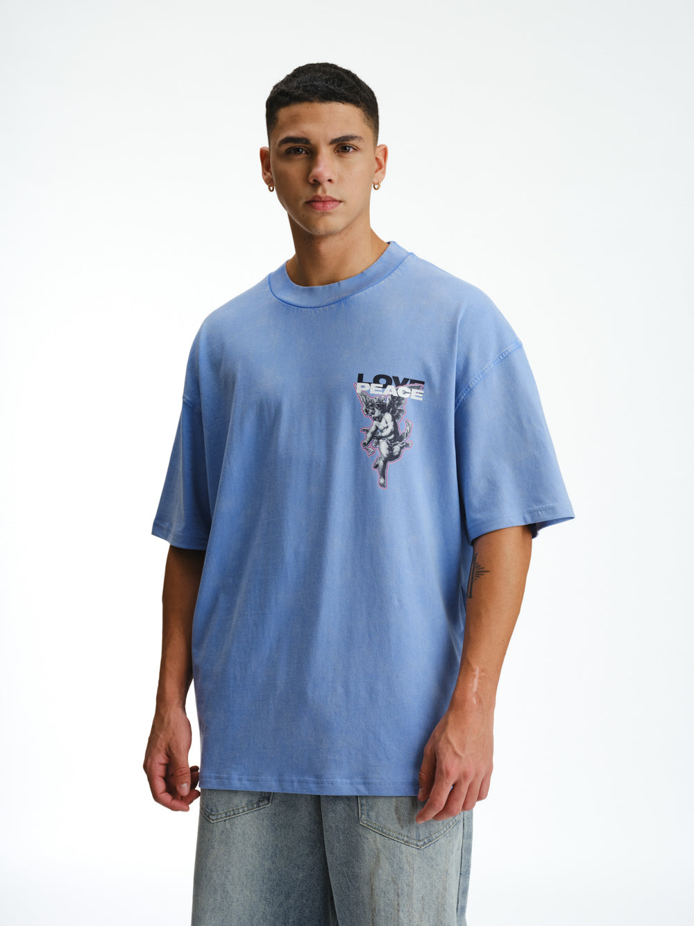 Love And Peace Premium Oversized T-shirt - BonkersCorner
