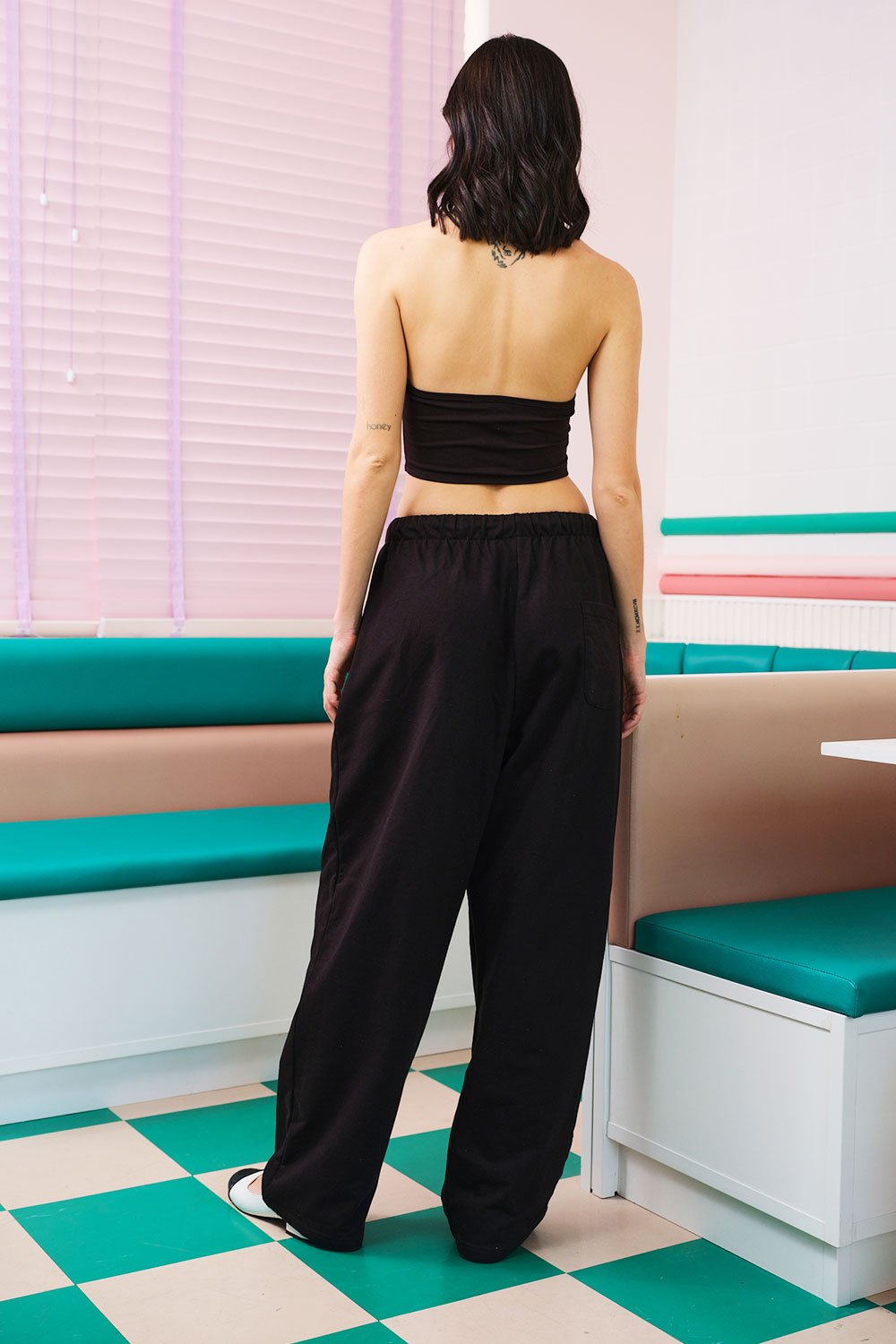 Lovely Strawberry Black Joggers - BonkersCorner