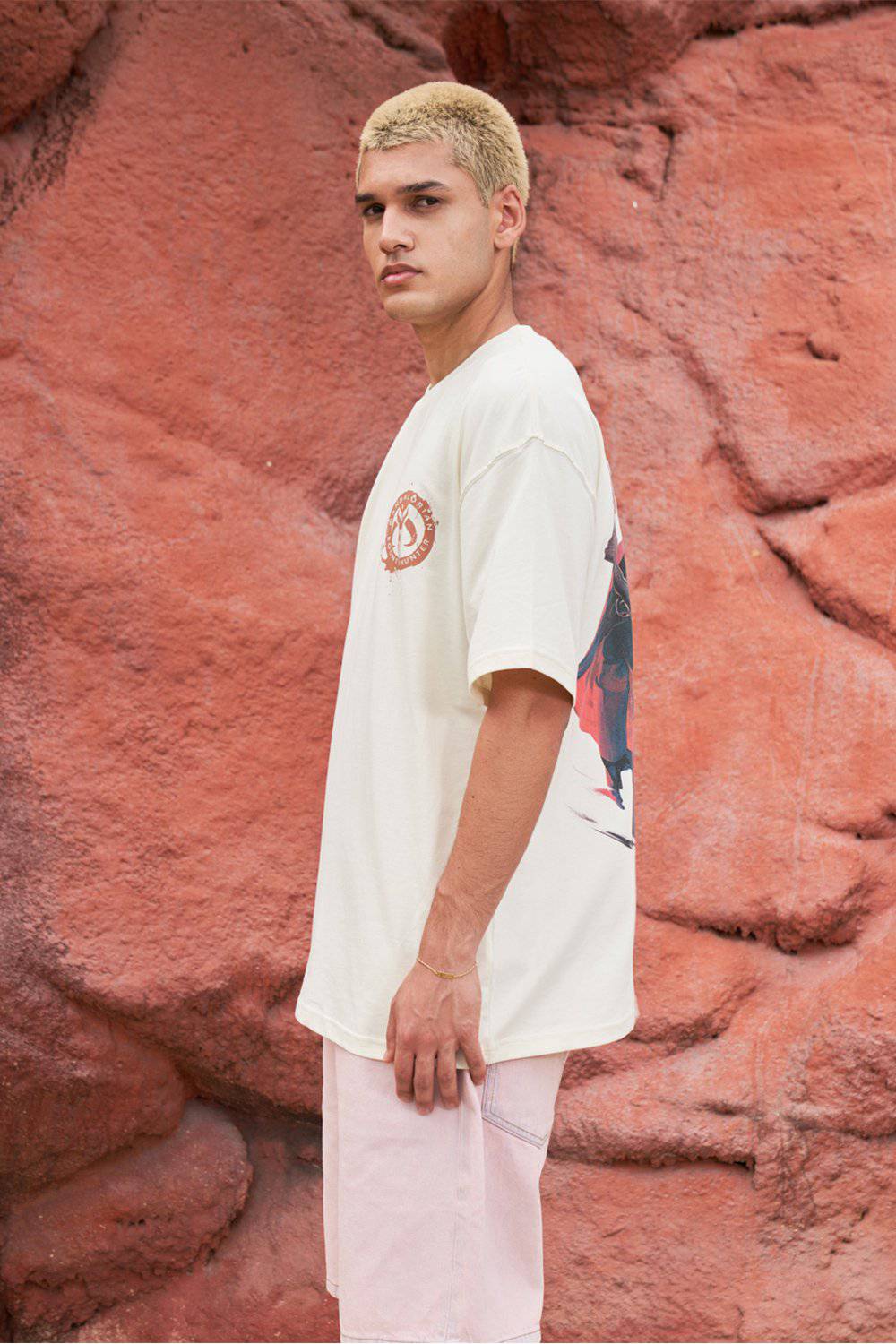 Mandalorian Off White Oversized T-shirt - BonkersCorner