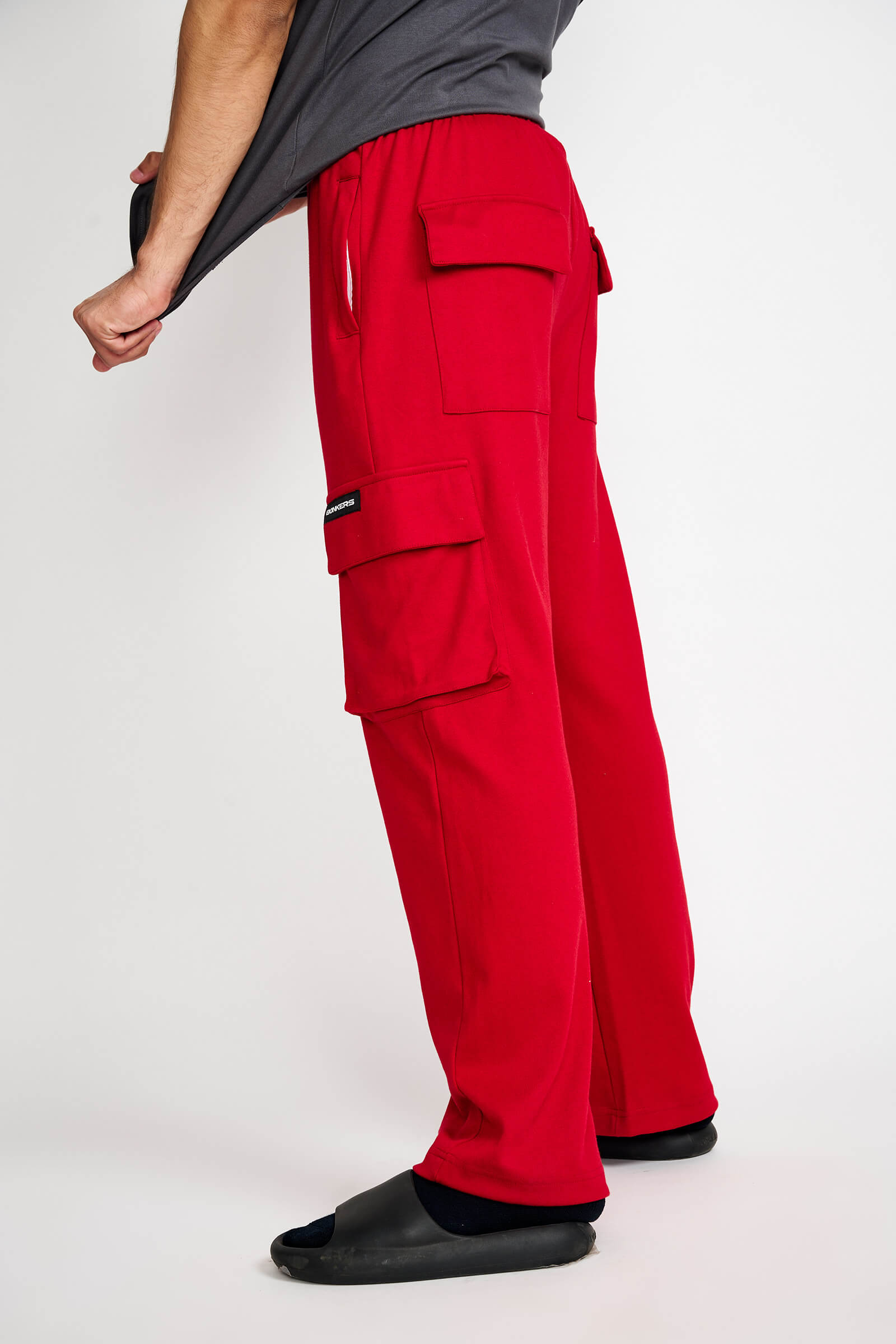 Maroon Utility Straight Fit Pants - BonkersCorner