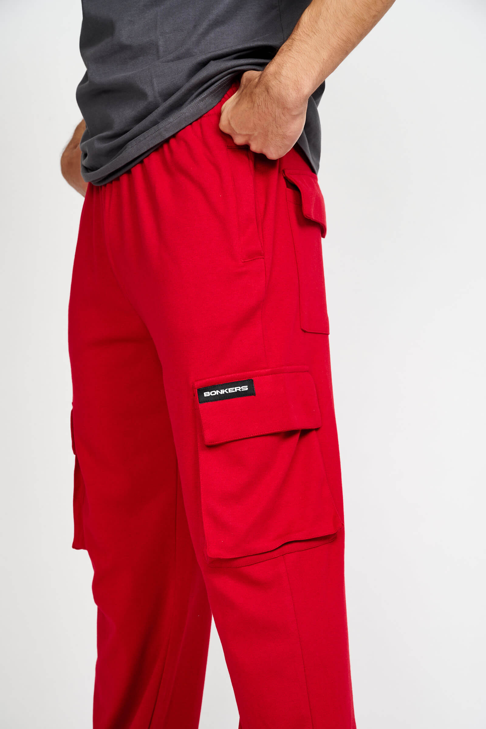 Maroon Utility Straight Fit Pants - BonkersCorner