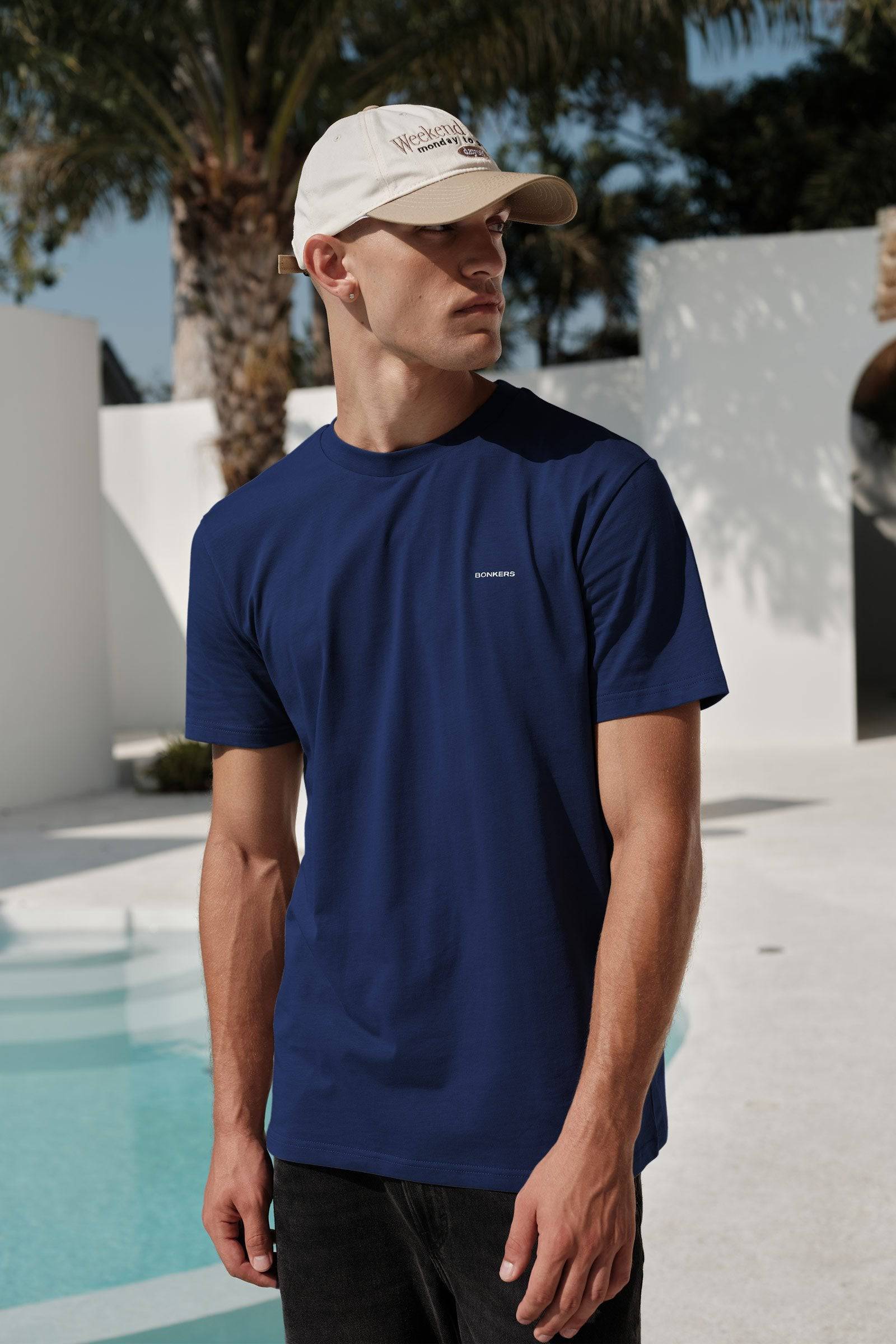 Navy Blue 100% Supima Cotton Relaxed Fit T-shirt - BonkersCorner