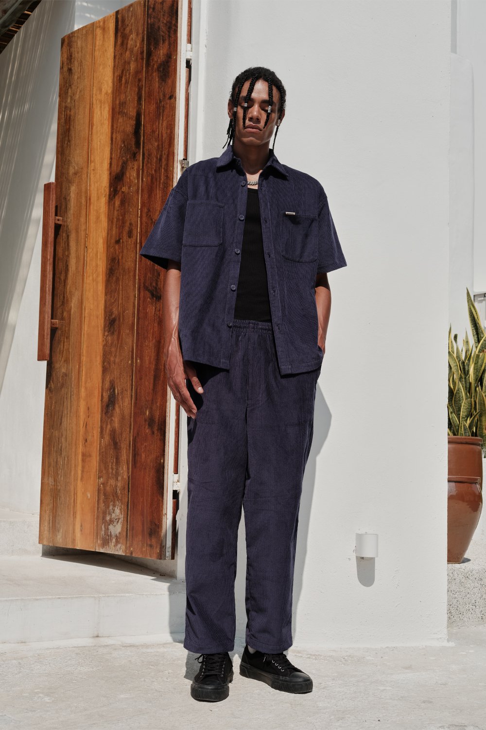 Navy Blue Corduroy Pants - BonkersCorner