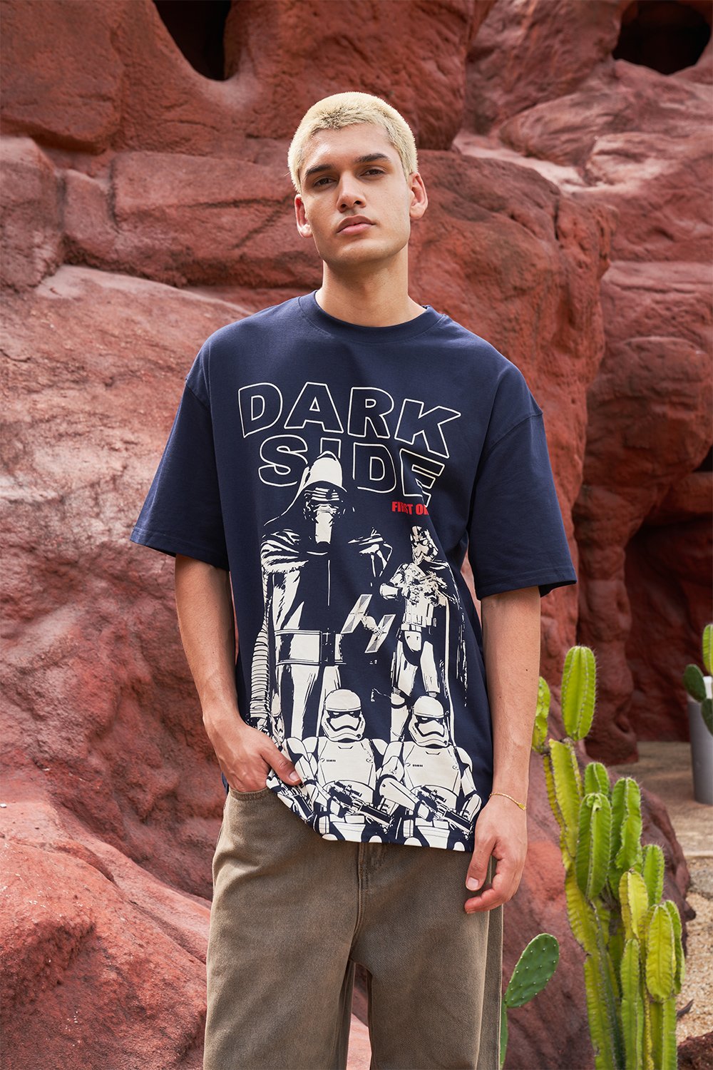 Navy Blue Dark Side Oversized T-shirt - BonkersCorner