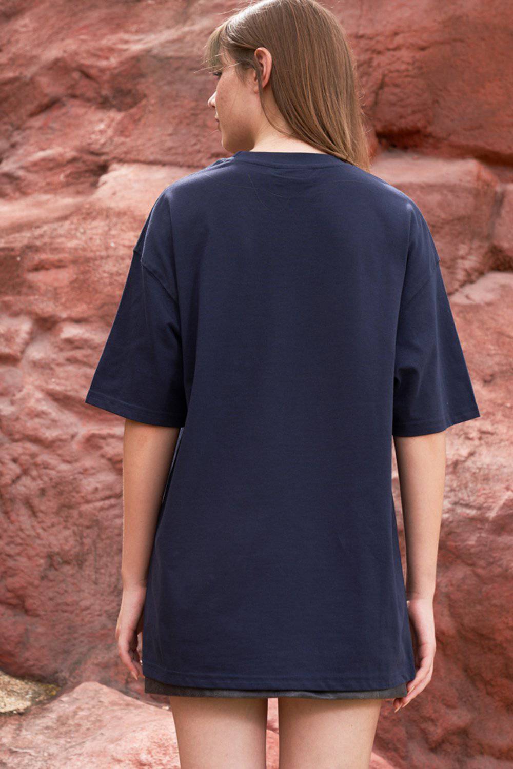 Navy Blue Dark Side Oversized T-shirt - BonkersCorner