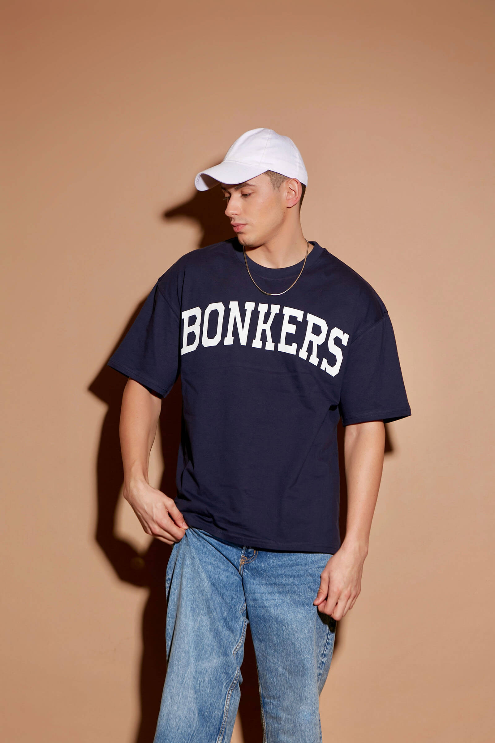 Navy Blue Signature Oversized  T-shirt - BonkersCorner