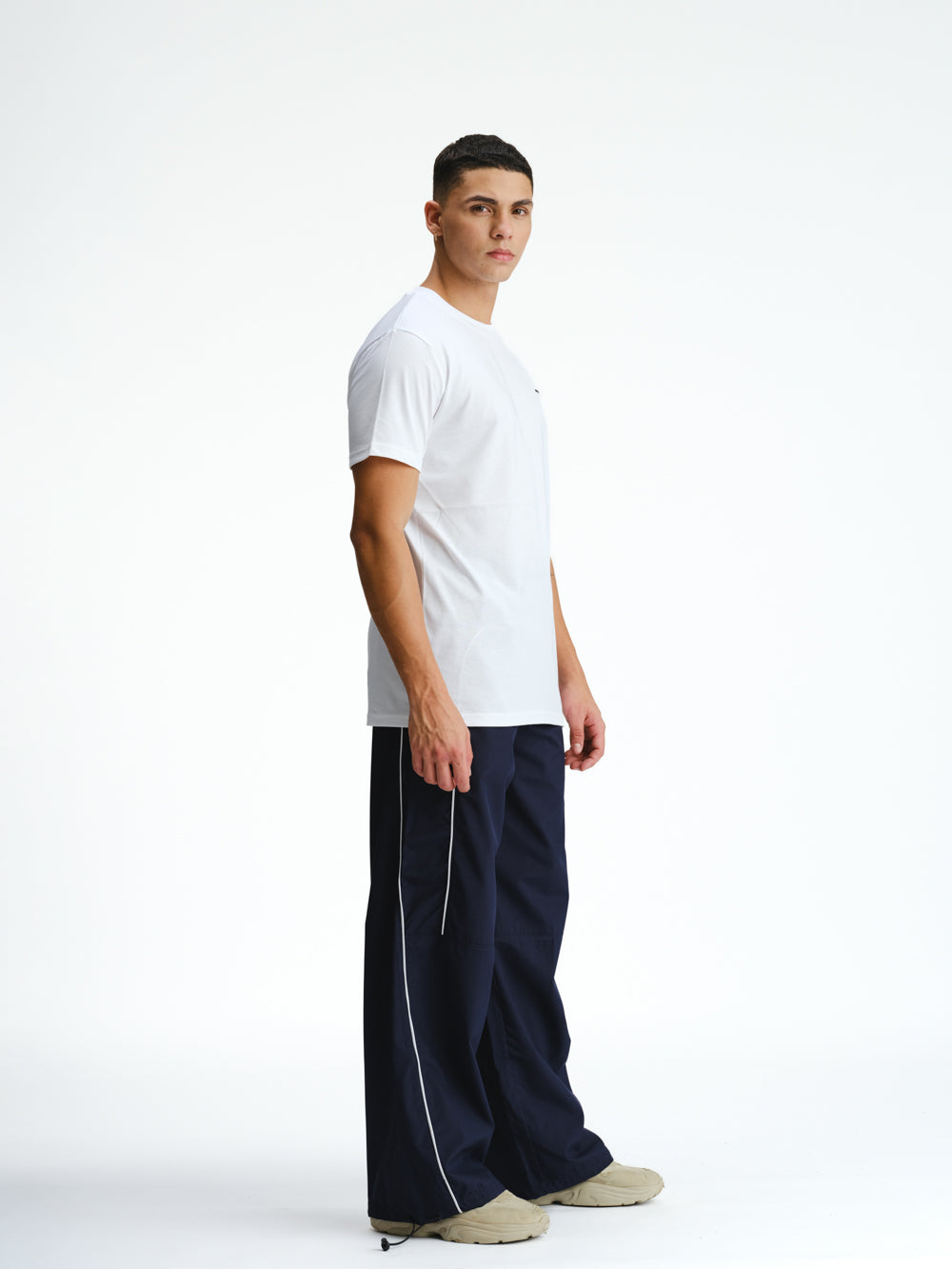 Navy Blue Sporty Deconstructed Loose Pants - BonkersCorner