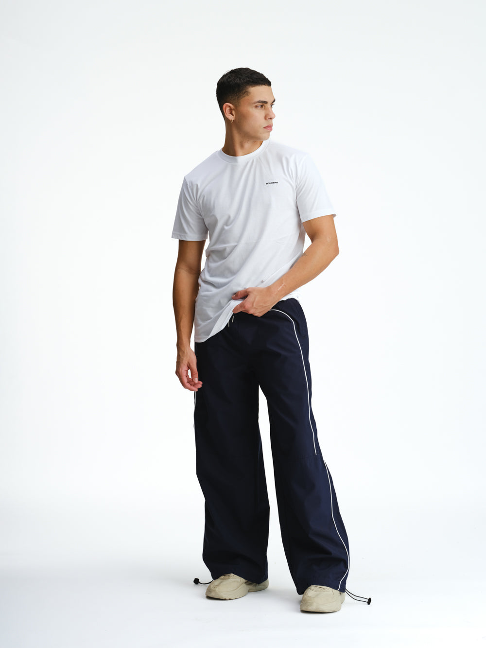 Navy Blue Sporty Deconstructed Loose Pants - BonkersCorner