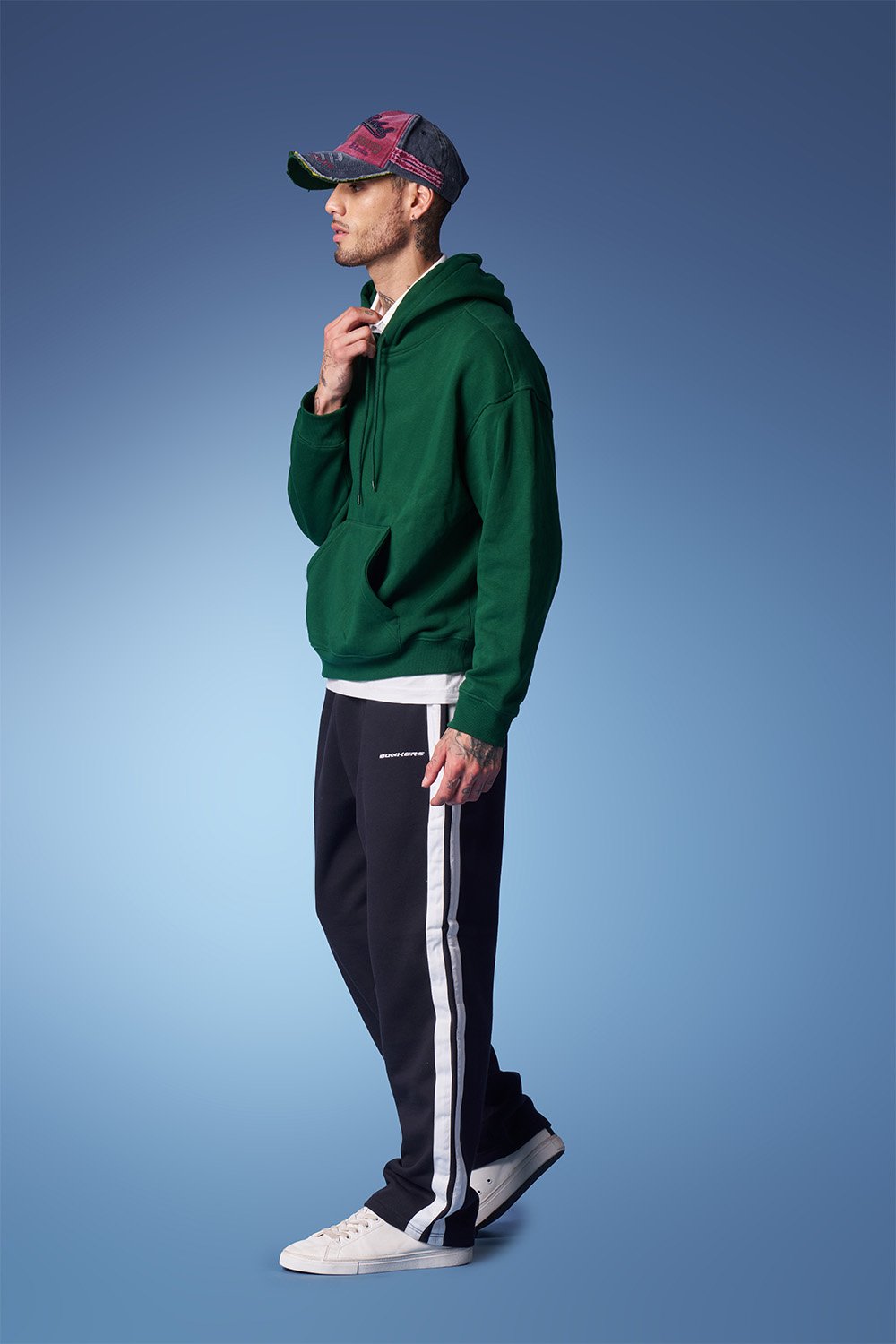Navy Blue Sporty Straight Fit Pants - BonkersCorner